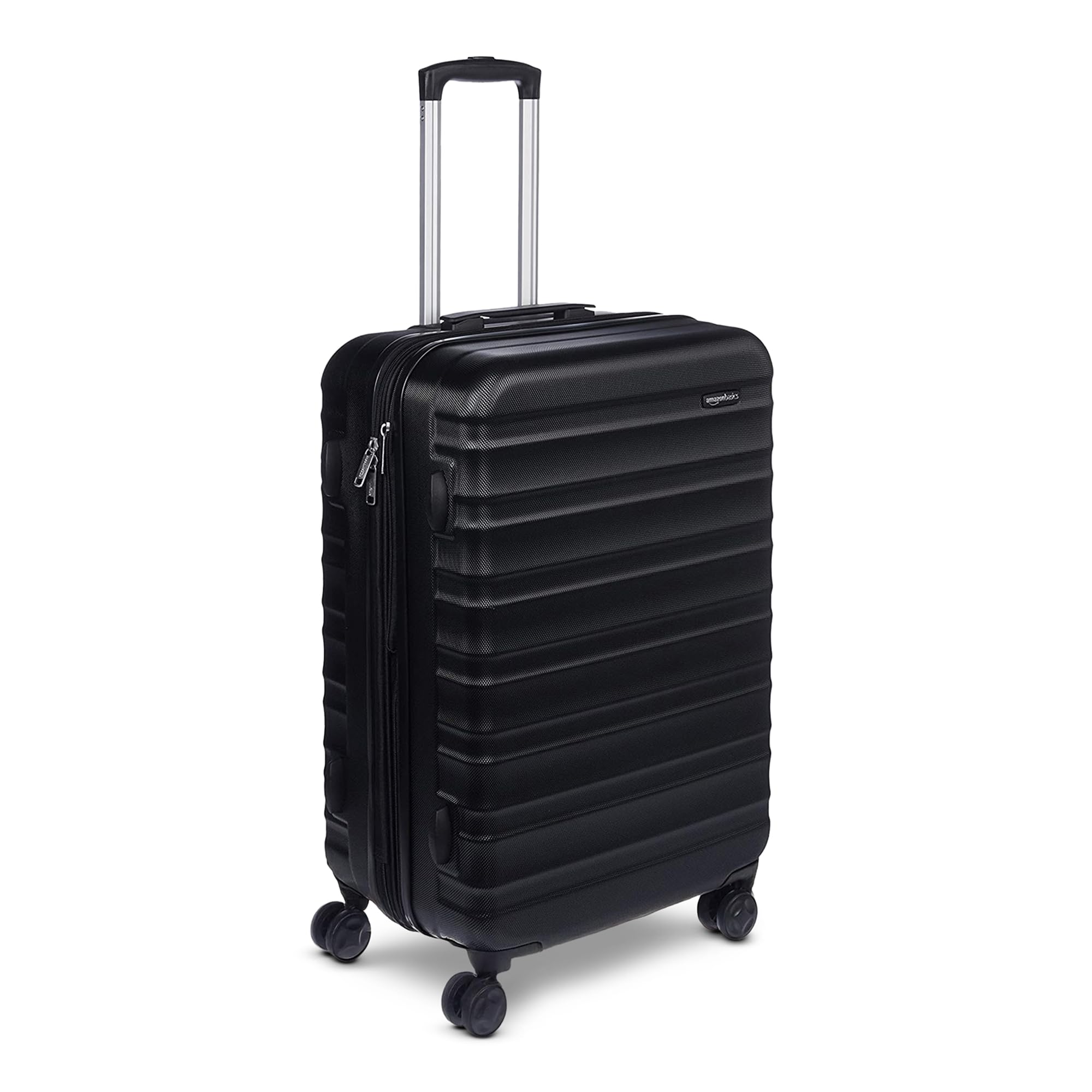 Amazon Basics Hardside Spinner Luggage - 26 Inch (68cm), Material: ABS, Black Black 26-Inch(68 cm)