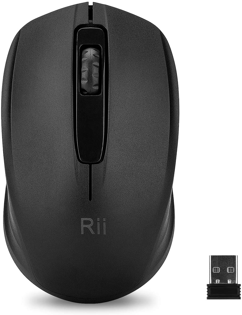 موشواره بی‌سیم Rii برای کامپیوتر، لپتاپ، کامپیوتر و مک‌بوک، شامل دانگل بی‌سیم USB، رنگ مشکی