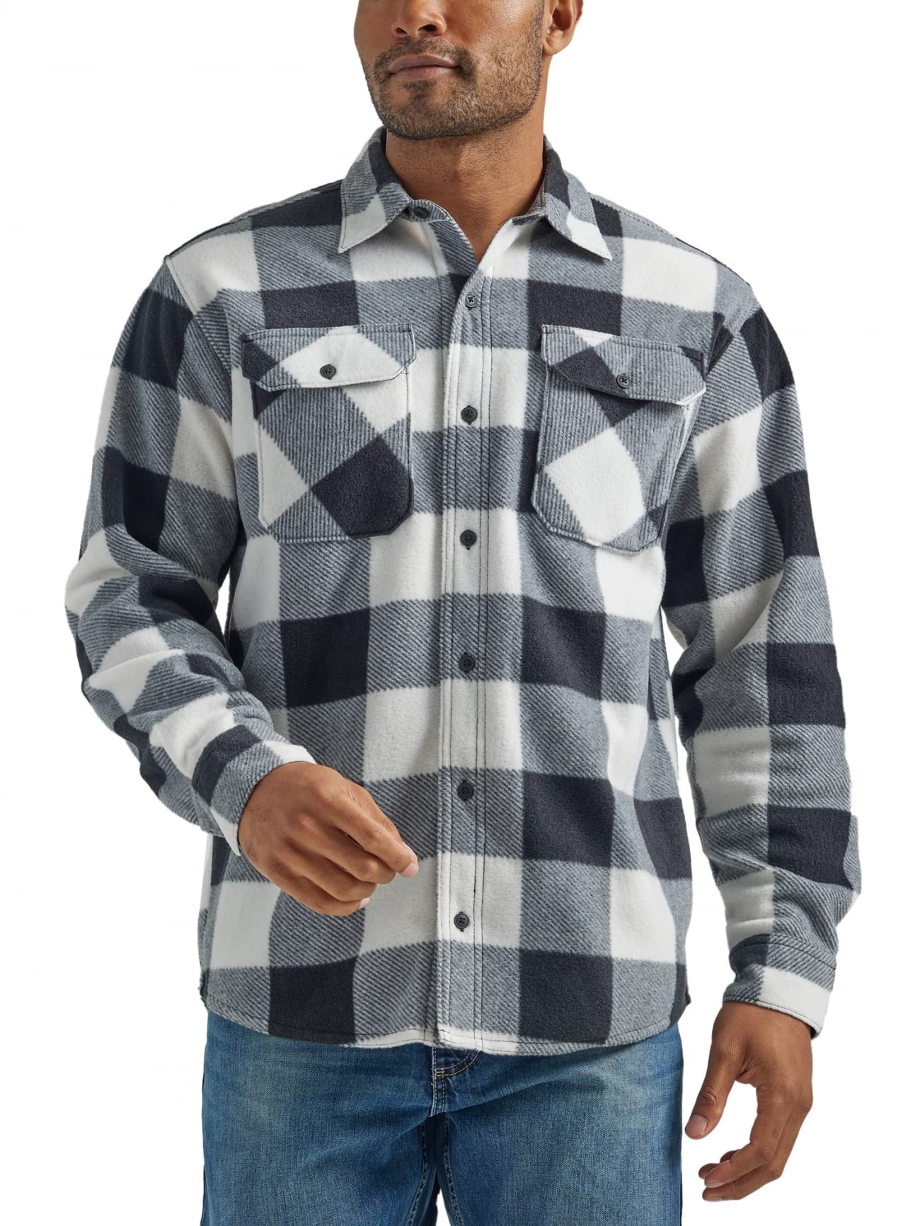 پیراهن پلیسه پولار وزن سنگین Wrangler Authentics مردانه با آستین بلند اندازه ۲XL - ببر بیرچ