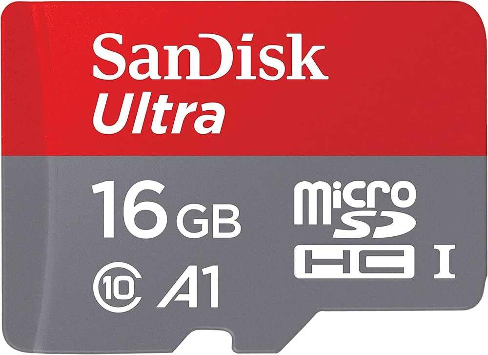 کارت حافظه SanDisk Ultra 16GB microSDHC همراه با آداپتور SD و بهره‌وری اپلیکیشن A1 تا 98MB/s، کلاس 10، U1