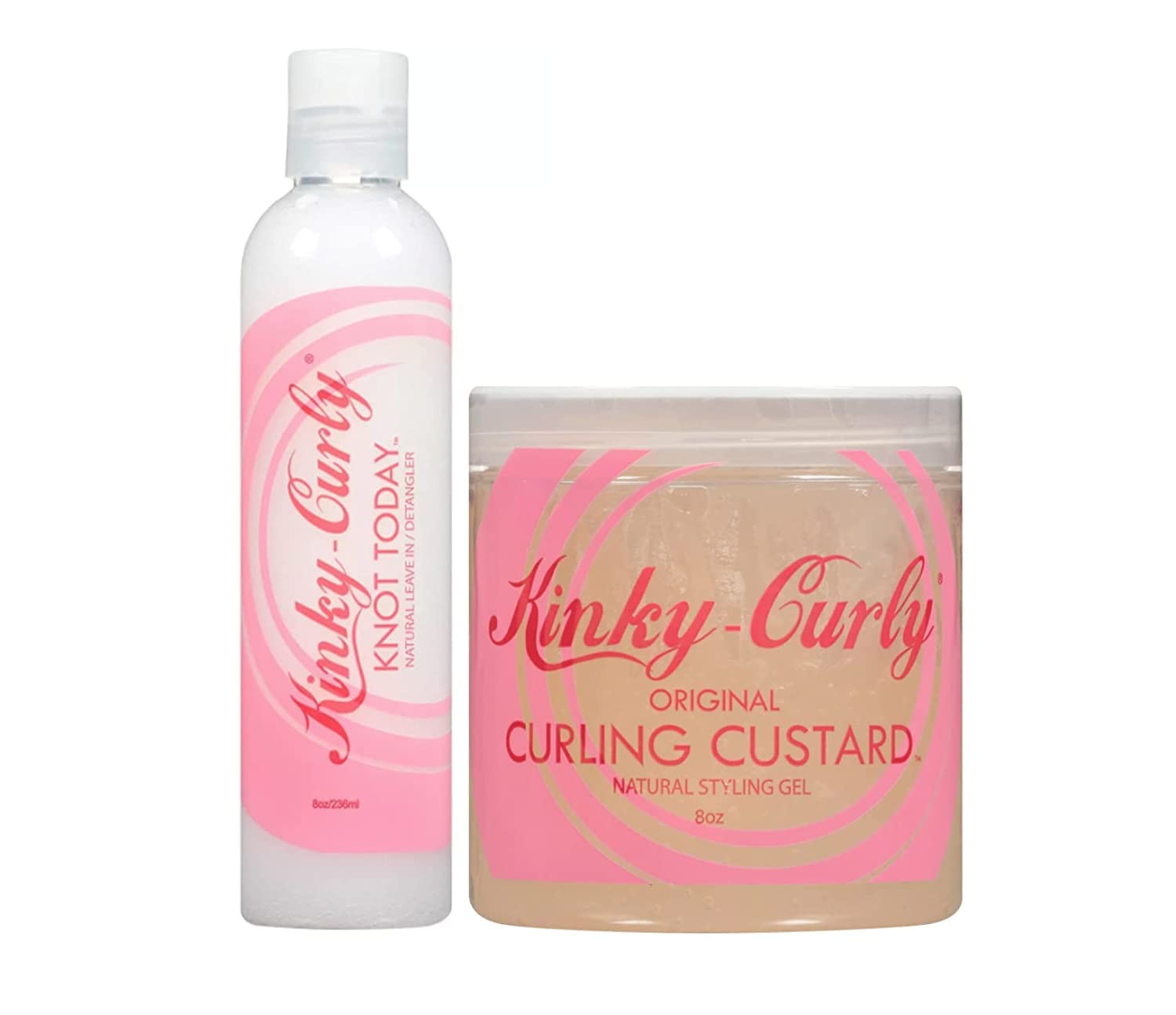 کرم حالت دهنده و نرم‌کننده موی Kinky Curly Knot Today و ژل Curl Custard - 8 اونس