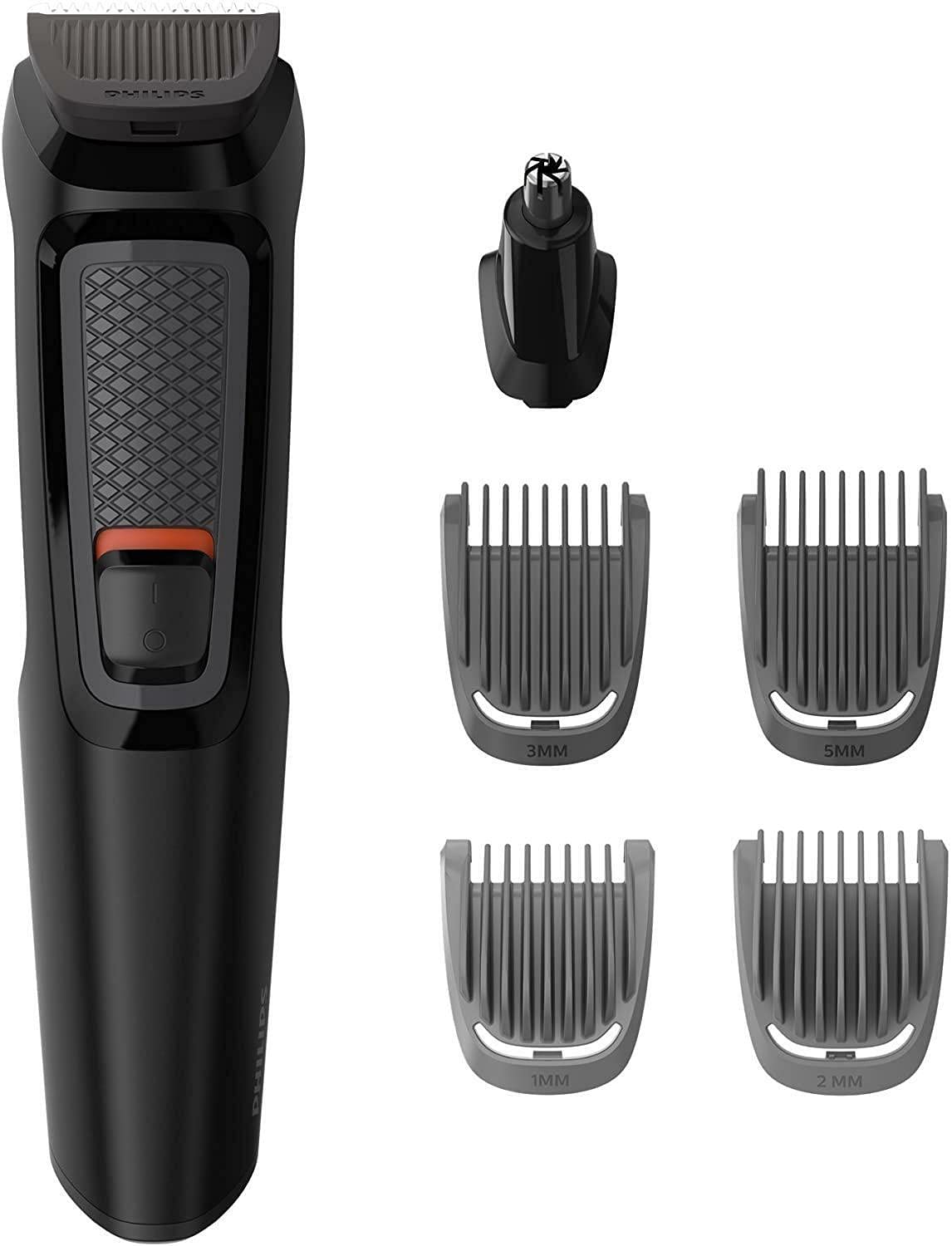 فیلیپس مالتی گروم سری 3000 6 در 1 چهره mg3710/15 خود تراش مشکی، مستطیل، فولاد ضد زنگ، ریش، گوش، ابرو، بینی، 60 دقیقه، یکپارچه