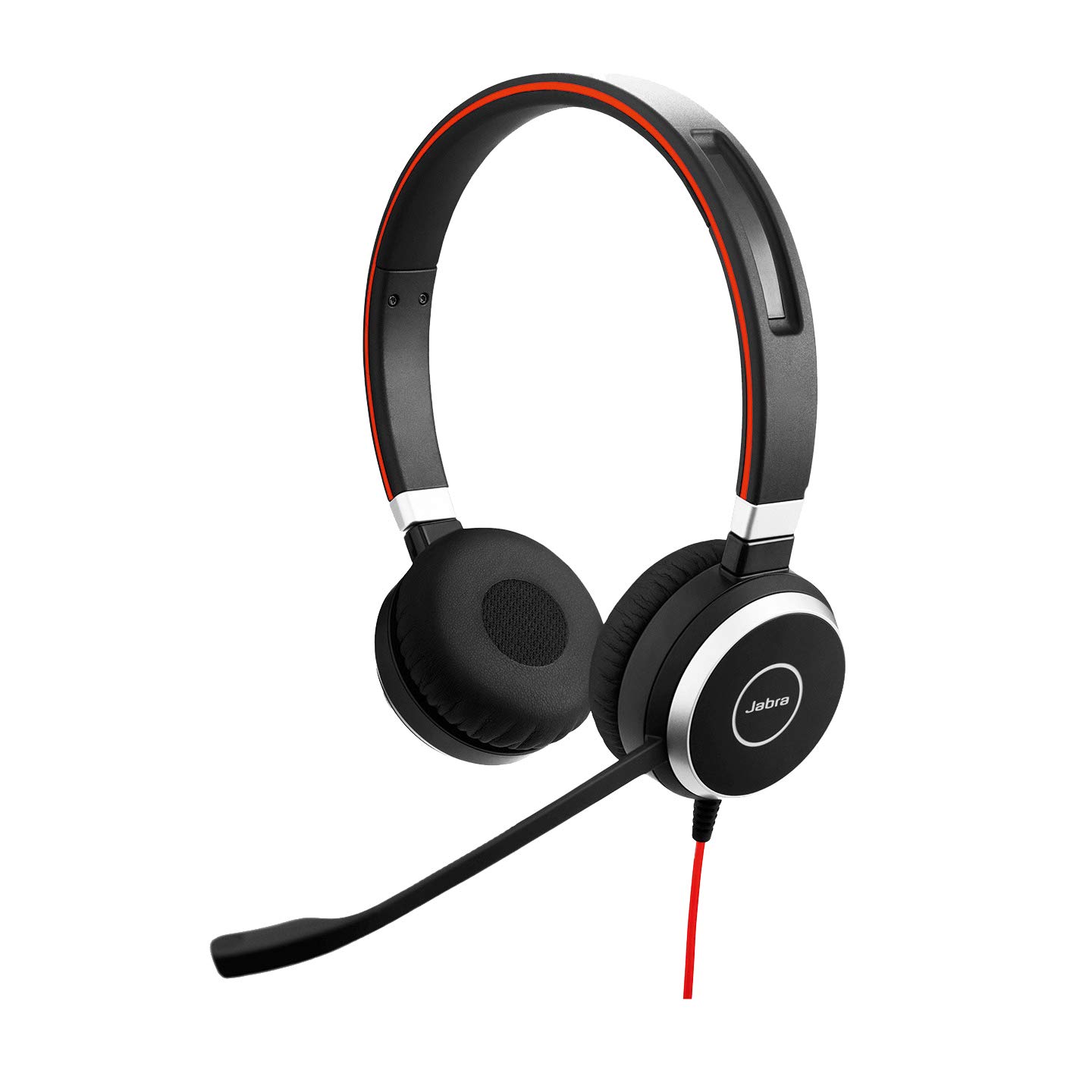 هدست استریو Jabra Evolve 40 - هدفون‌های ارتباطات یکپارچه برای نرم‌افزار VoIP با قابلیت کاهش سر و صدای غیرفعال - کابل USB با کنترل کننده - مشکی، باسیم