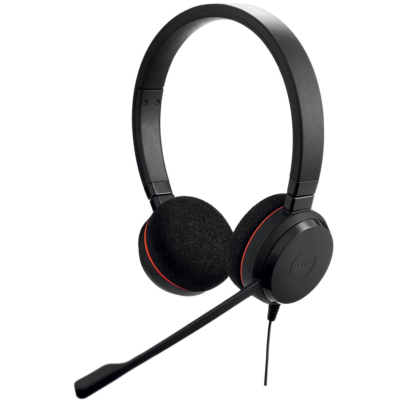 هدست استریو Jabra Evolve 20 - هدفون سیمی برای نرم‌افزار VoIP با کنسل‌گرفتن نویز سرشنا - کابل USB-C با کنترل‌کننده - سیاه، متوسط