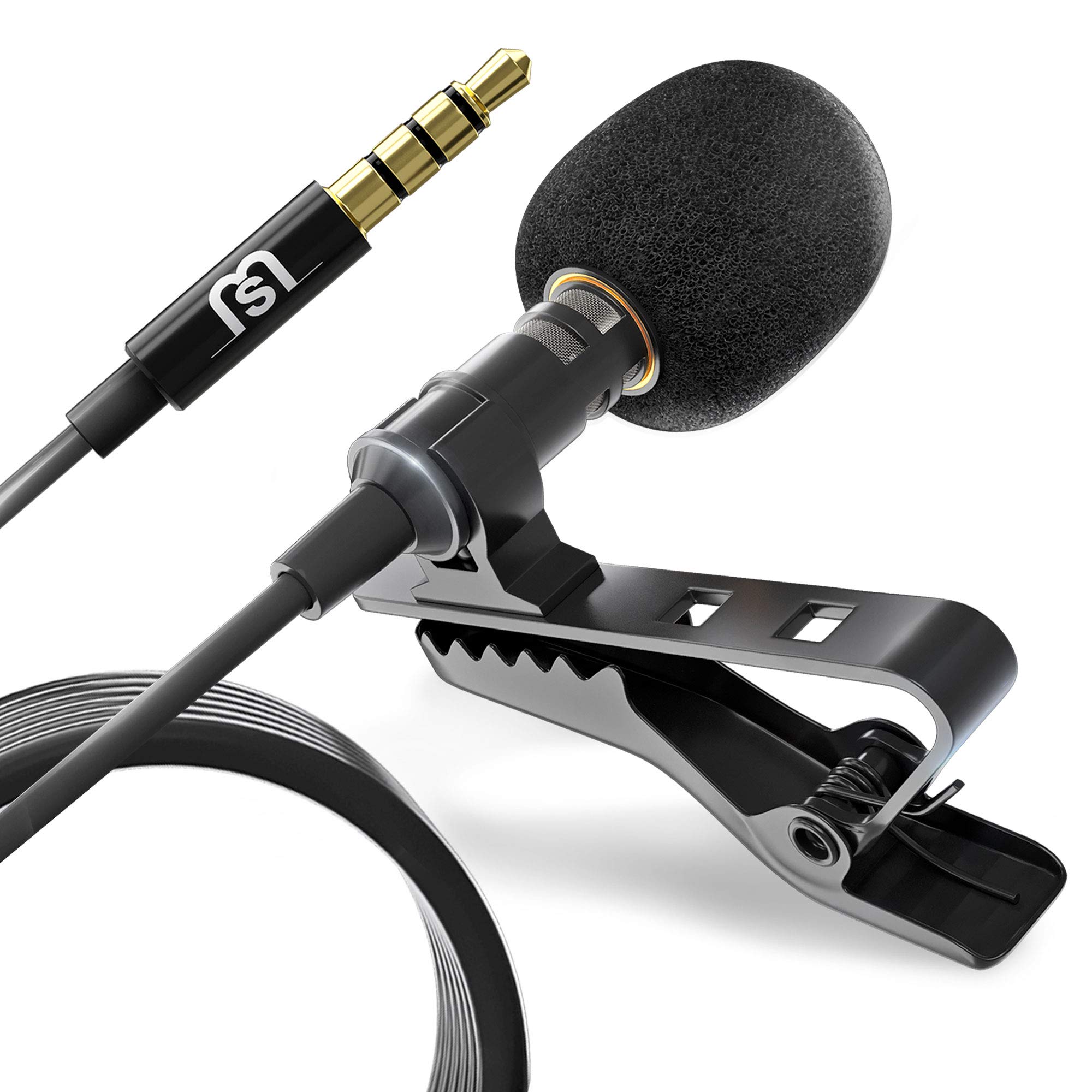 میکروفون کلیپی Miracle Sound با سیم برای ضبط صدا با کلیپ برای ویدیوسازان و وبلاگرها برای آیفون و اسمارتفون های اندرویدی