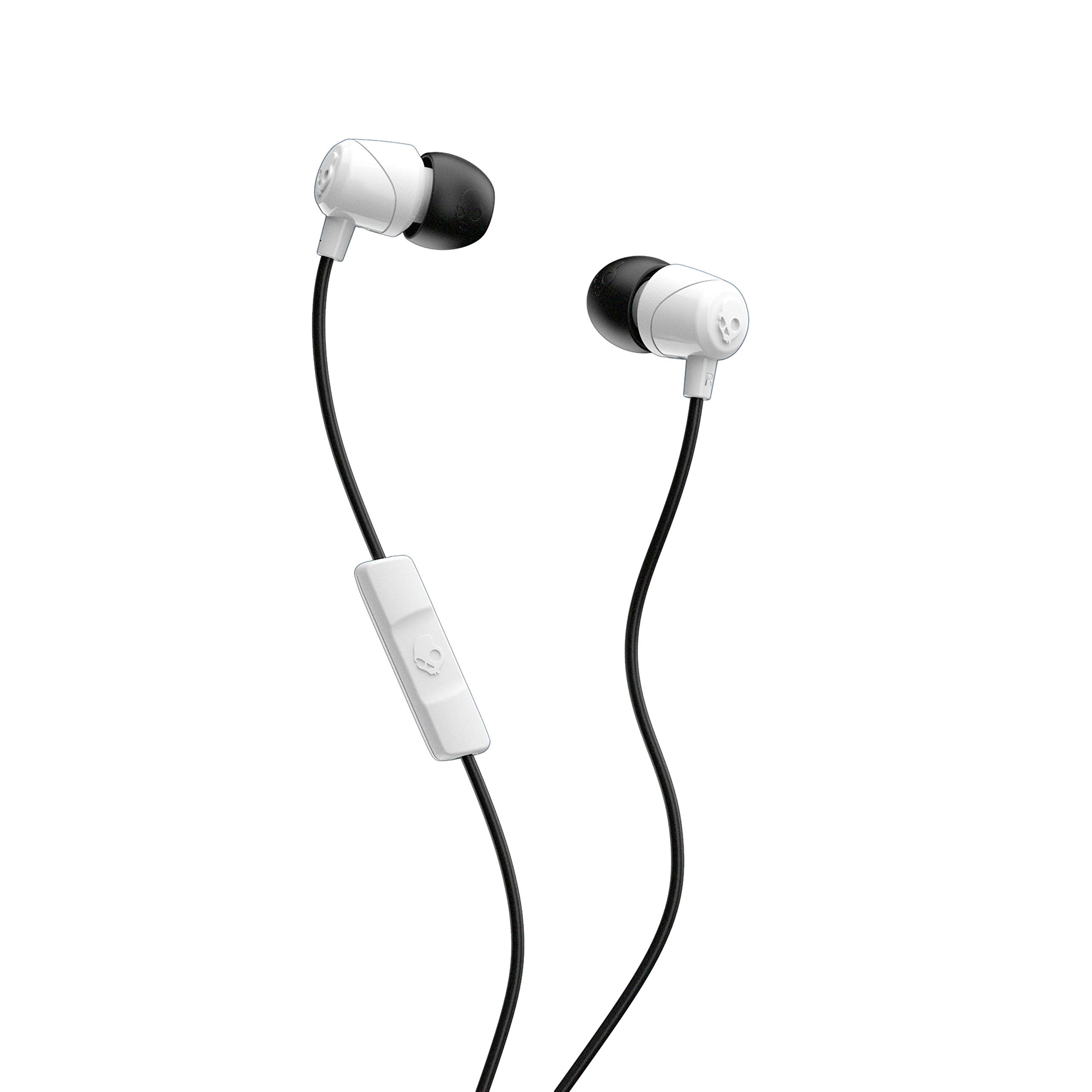 هدفون‌های داخل گوش Skullcandy Jib با قابلیت سرکوب نویز، دارای میکروفون و ریموت برای تماس‌های آزاد - سفید/سیاه