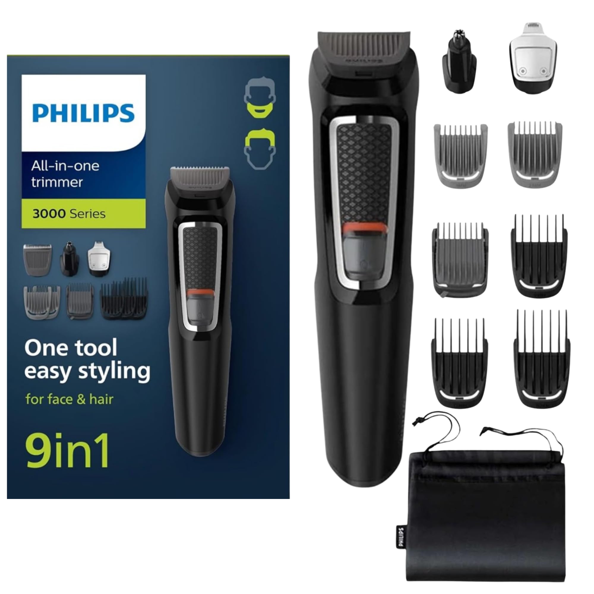 سری MULTIGROOM فیلیپس 3000 9 ابزار 9 در 1 صورت و مو