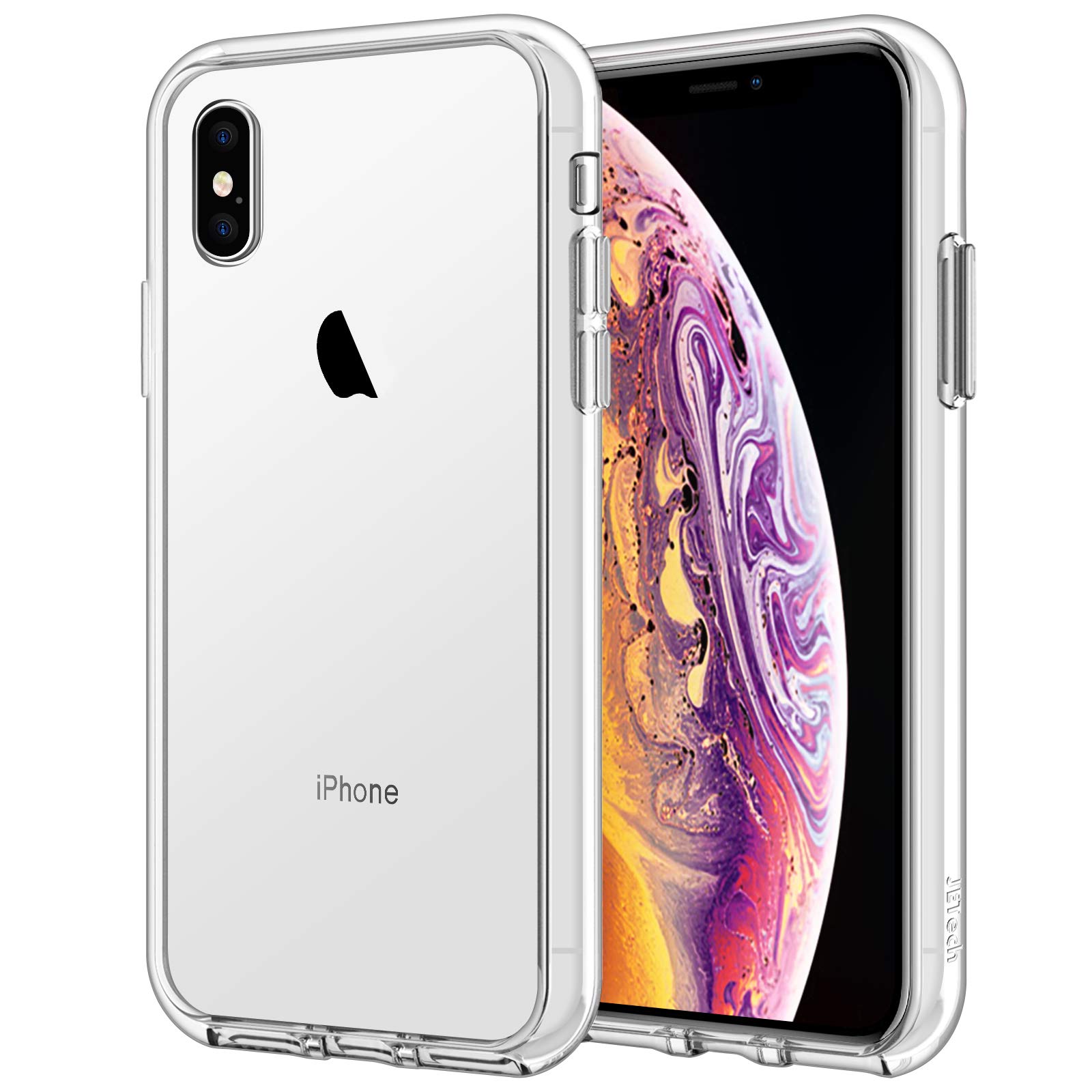کاور JETech برای iPhone X و iPhone Xs 5.8 اینچ، مقاوم در برابر زرد شدن، پوشش ضدضربه تلفن همراه، پشت شفاف ضد خش (شفاف)