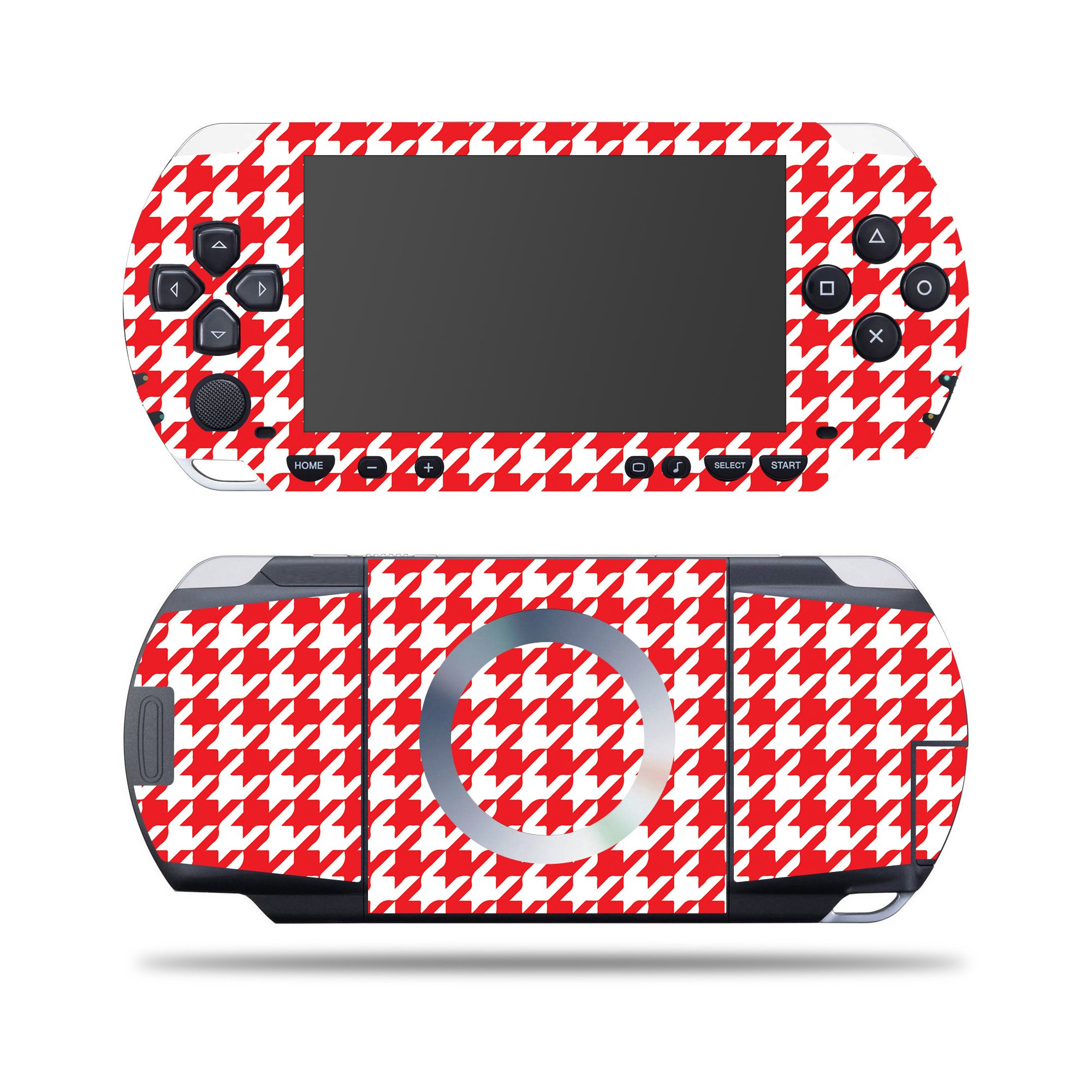 پوست MightySkins قابل استفاده برای Sony PSP - قرمز Houndstooth | یک پوشش وینیل محافظ، دوام، و منحصر به فرد | نصب، جدا کردن، و تغییر سبک‌ها آسان | تولید شده در آمریکا