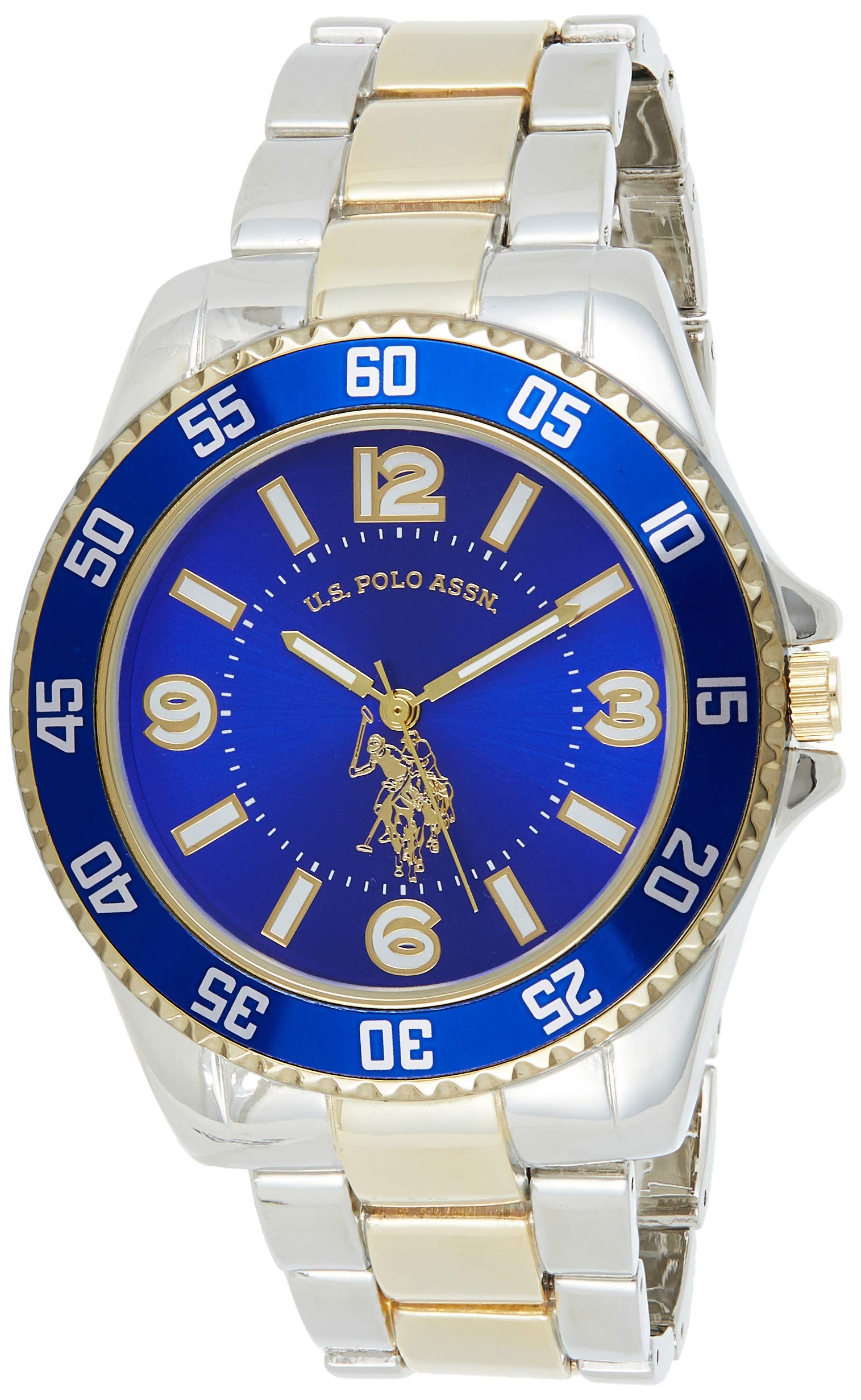 ساعت کوارتز مردانه یو اس پولو آسن US Polo Assn.، نمایش آنالوگ و بند طلاپلاک شده USC80514