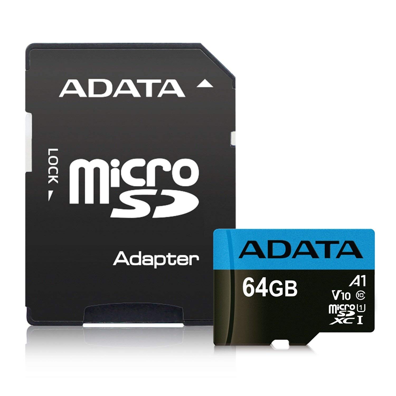 ADATA 64GB، microSDHC، Class 10 یادم، حافظه فلش Class 10 UHS-I - حافظه فلش (microSDHC، Class 10، 64GB، MicroSDHC، Class 10، UHS-I، 85MB/s، مشکی، آبی)