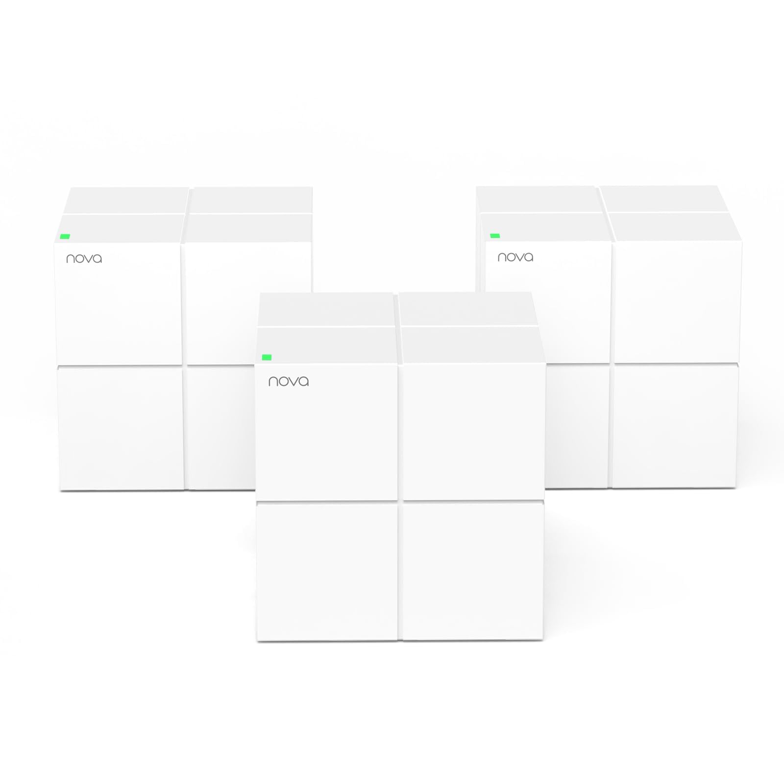 سیستم WiFi مش Tenda Nova MW6 - پوشش تا 6000 متر مربع - سیستم WiFi Mesh خانه کامل AC1200 - شبکه مش دو باند گیگابیت برای 90 دستگاه - جایگزین روتر بی‌سیم و تقویت کننده WiFi - سه عدد بسته‌بندی سفید