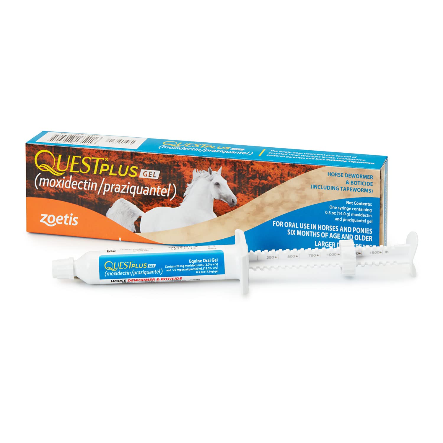 ژل Quest Plus تلفيقی از موکسیدکتین/پرازیکوانتل برای افزایش طول عمر گیاهان، پنبه‌پود کوچک و حیوانات بزرگ توصیه می‌شود.