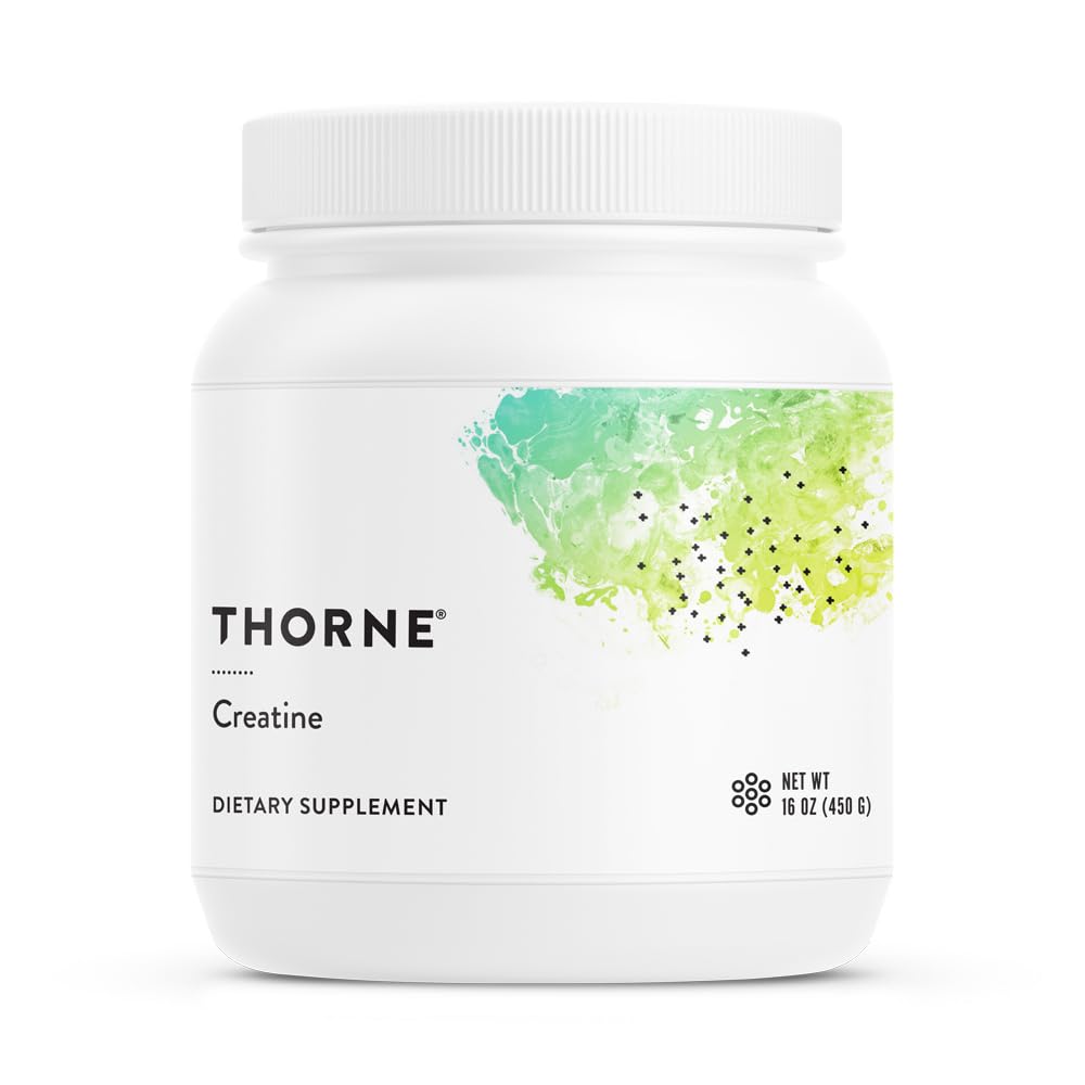 THORNE Creatine - کراتین منوهیدراته، پودر اسید آمینه - حمایت از عضلات، انرژی سلولی و عملکرد شناختی - بدون گلوتن، کتو - تایید شده توسط NSF برای ورزش - 450 گرم - 90 سروینگ 90 سروینگ (بسته 1 عدد)