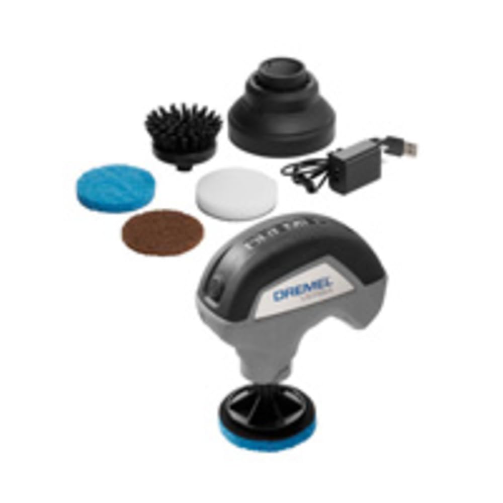 ابزار تمیزکننده Dremel PC10-01 Versa - مسواک شکاف - مسواک حمام و ریخته‌گری - تمیزکننده آشپزخانه و وان حمام - اسکرابر قدرتی برای کاشی‌ها، پان‌ها، اجاق‌ها، توالت‌ها، سینک‌ها، اتومبیل و گریل‌ها