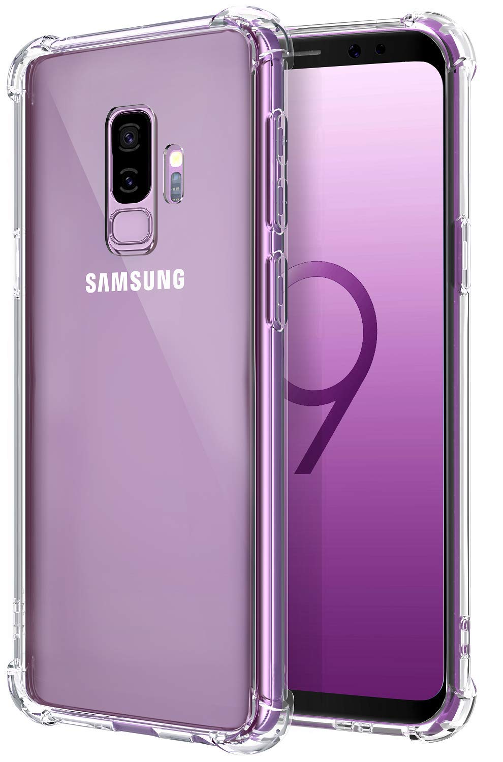 کاور گوشی گلکسی s9 پلاس GerTong، comsoon [drop cushion] [crystal clear] soft tpu bumper slim protective case cover with raised bezels برای samsung 2018 (واضح)
