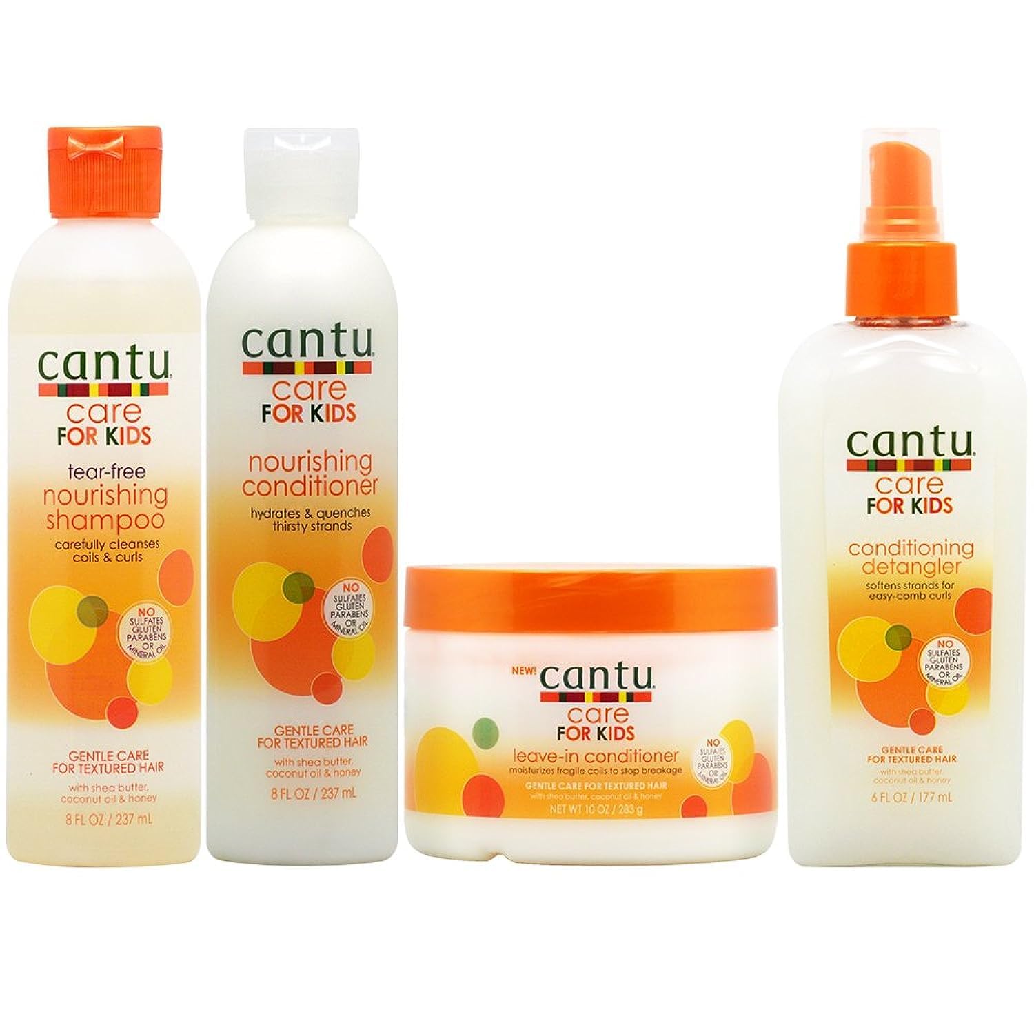 شامپو و کاندیشنر و لیوین کاندیشنر و موهای مشکل زا "ست" Cantu Care for Kids.