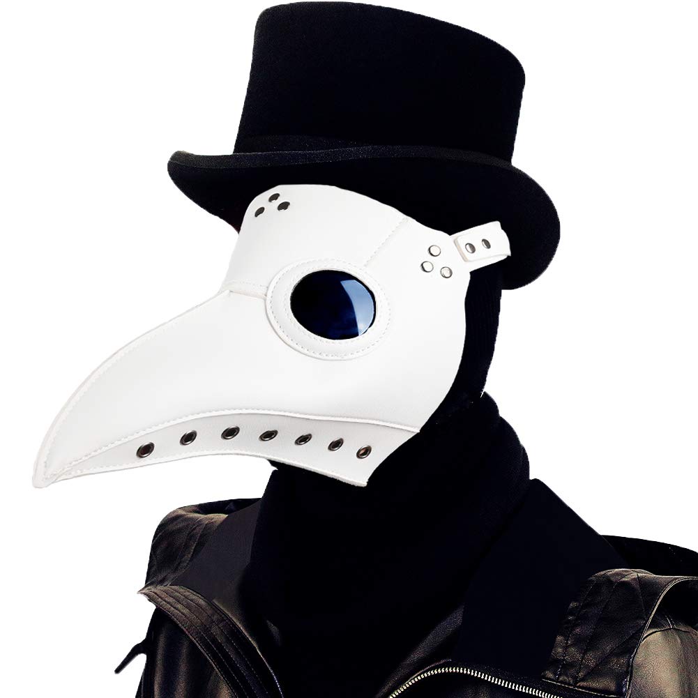 ماسک دکتر طاعون Raxwalker نوستالژیک چرم استیمپانک مخصوص هالووین با بین بلند مرغ سفید شخصیت پوشیدنی