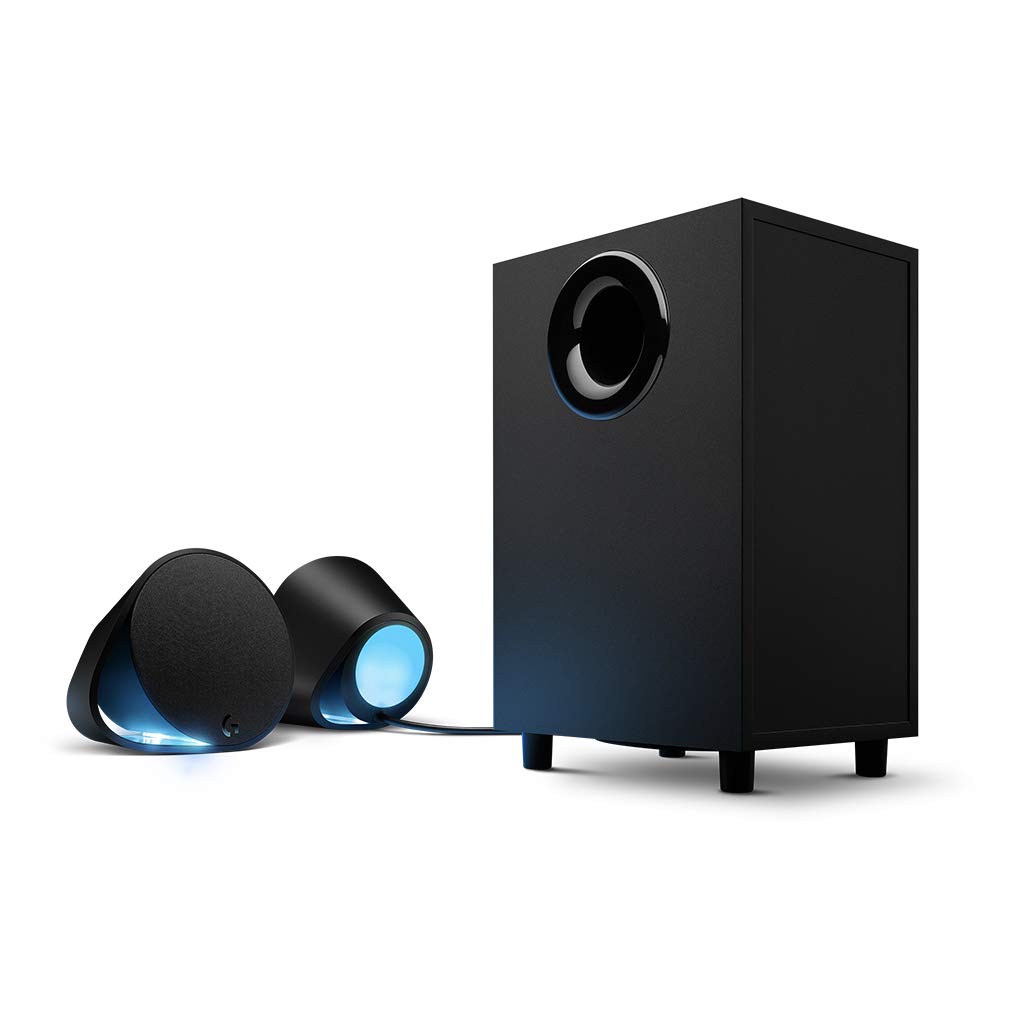 سیستم بلندگوی بازی Logitech G560 PC با صدای فراگیر فراگیر 7.1 DTS:X Ultra ، LIGHTSYNC RGB مبتنی بر بازی ، دو بلندگو و زیر‌ووفر ، تجربه‌ی گیمینگ فراگیر - مدل سیاهی‌ستین‌گل