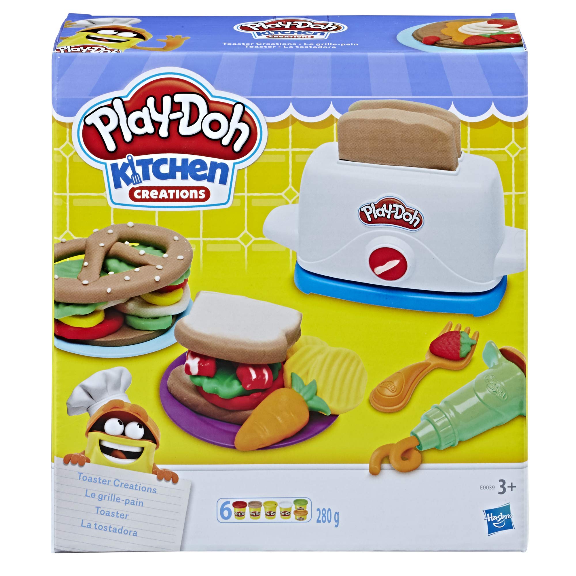 مجموعه غذا بازی توستر سری Kitchen Creations از Play-Doh با 6 رنگ غیر سمی