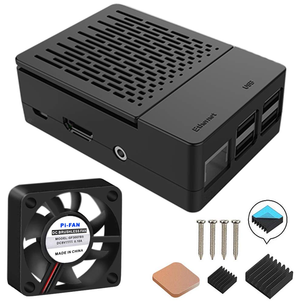 محفظه GeeekPi برای Raspberry Pi 3 Model B + (B Plus)، با فن و 3 عدد حرارت‌زدایی برای Raspberry Pi 3/2 Model B (شامل برد Raspberry Pi نمی‌شود) (سیاه)