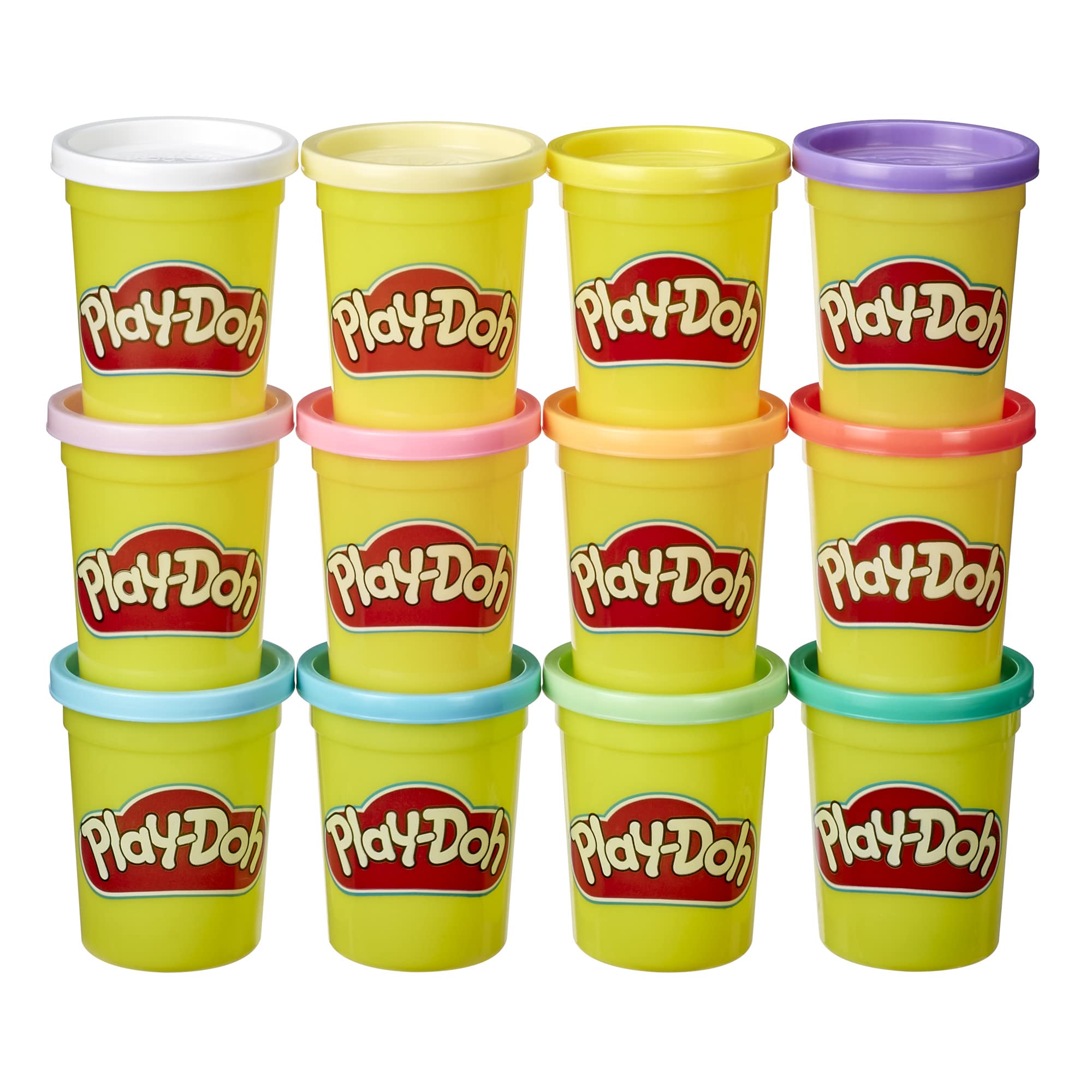 بازی، پک ۱۲ تایی رنگ‌های بهاره Play-Doh از ترکیب غیر سمی، بانکه‌های ۴ اونسی پاستل