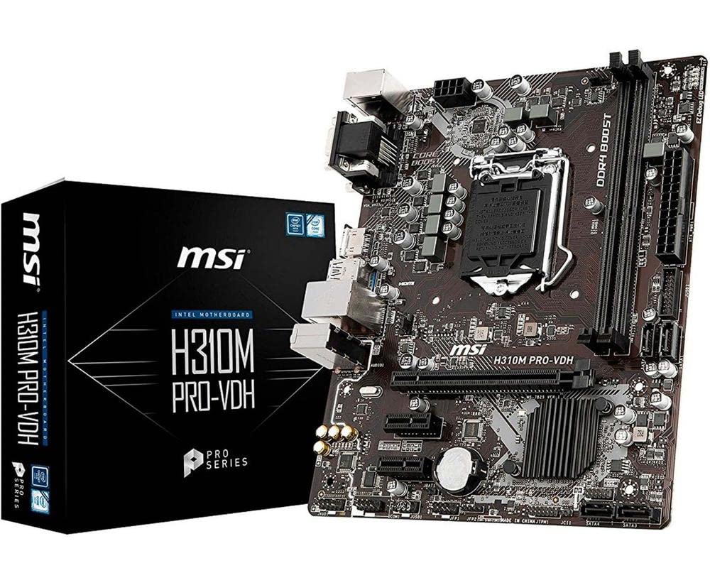 مادربورد Micro-ATX MSI H310M Pro-VDH نسل هشتم اینتل LGA 1151 H310 SATA 6Gb/s (H310M Pro-VDH) - رنگ مشکی