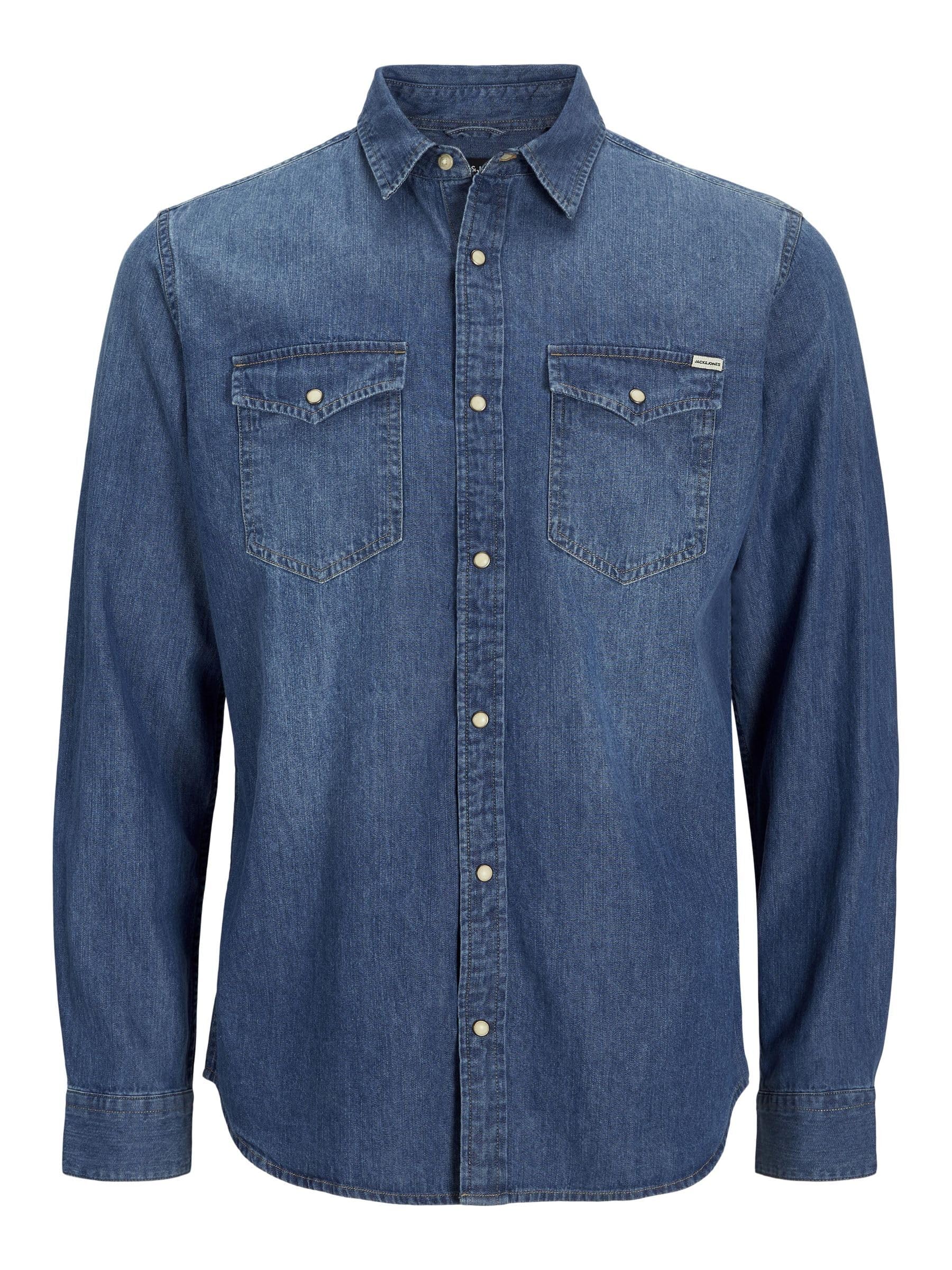پالتو بمبر JACK & JONES مردانه Essential Otw (بسته‌ای شامل ۱ عدد) XL رنگ آبی متوسط دنیم