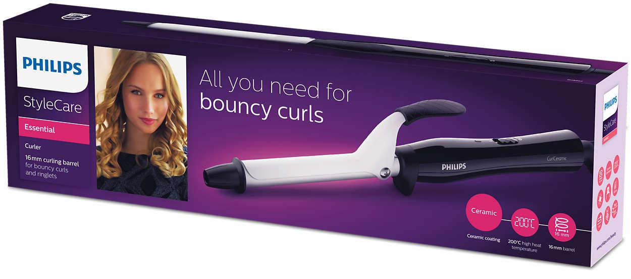 دستگاه فر کردن موی Philips Stylecare Essential با بشقاب فر 16 میلی‌متری، با پوشش سرامیک محافظ. پیک نوک خنک. با سه پین. BHB862/03. گارانتی ۲ ساله BHH730/03 - Essential