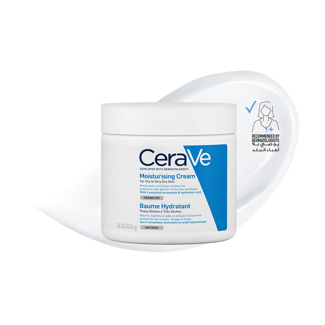کرم مرطوب کننده Cerave برای پوست خشک با اسید هیالورونیک 454 گرم