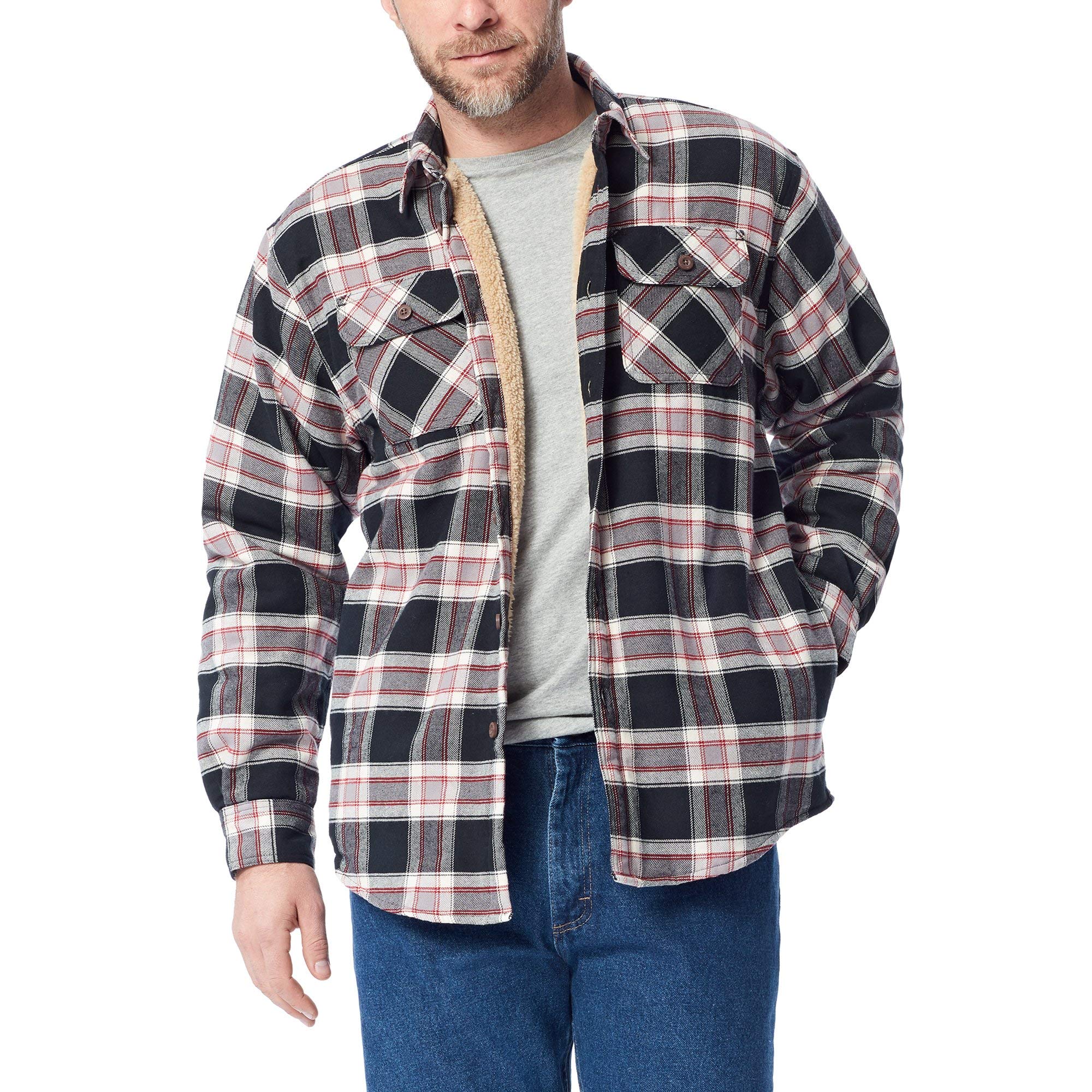 پیراهن جیب پسران شرلاین Flannel Wrangler Authentics طولانی آستین شرلاین مردانه S کاویار