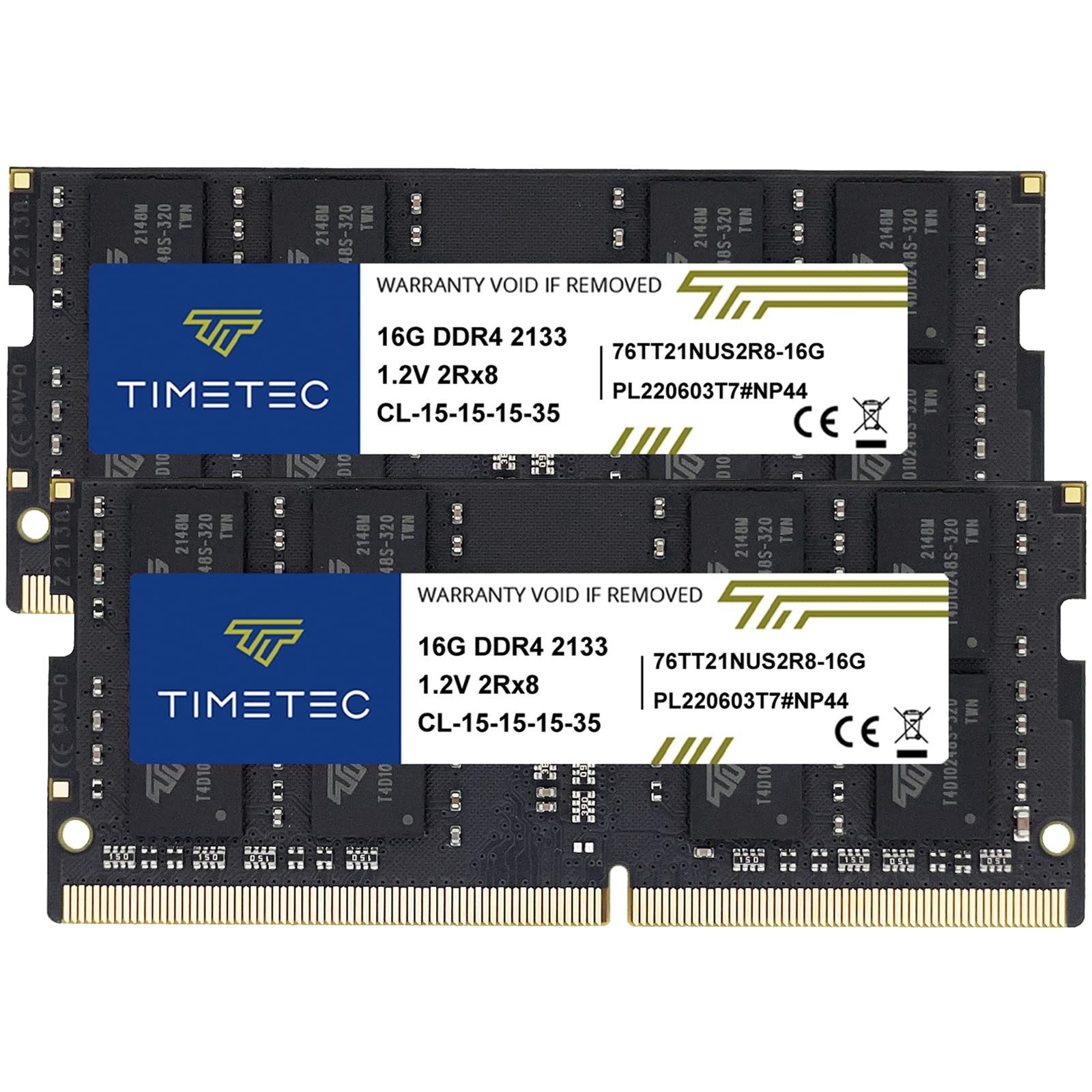 Timetec 32GB KIT(2x16GB) DDR4 2133MHz PC4-17000 غیر-ECC غیر-Buffered 1.2V CL15 2Rx8 دوگانه رتبه 260 پین SODIMM لپ تاپ دفترچه یادداشت رایانه حافظه RAM ماژول ارتقاء (32GB KIT(2x16GB))