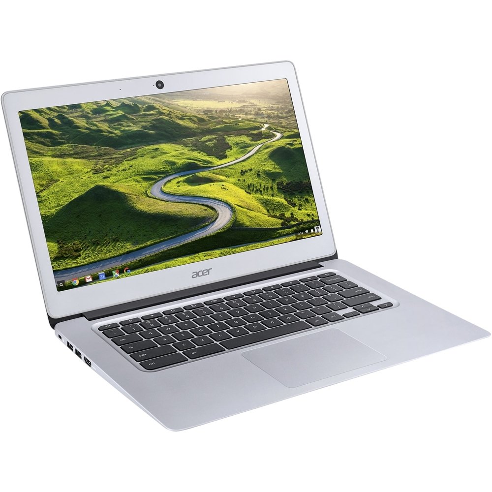 لپ تاپ ایسر Chromebook 14، آلومینیوم، صفحه نمایش ۱۴ اینچی Full HD، اینتل سلرون چهار هسته‌ای N3160، ۴ گیگابایت LPDDR3، ۳۲ گیگابایت، کروم، CB3-431-C5FM (تجدید نظر شده)