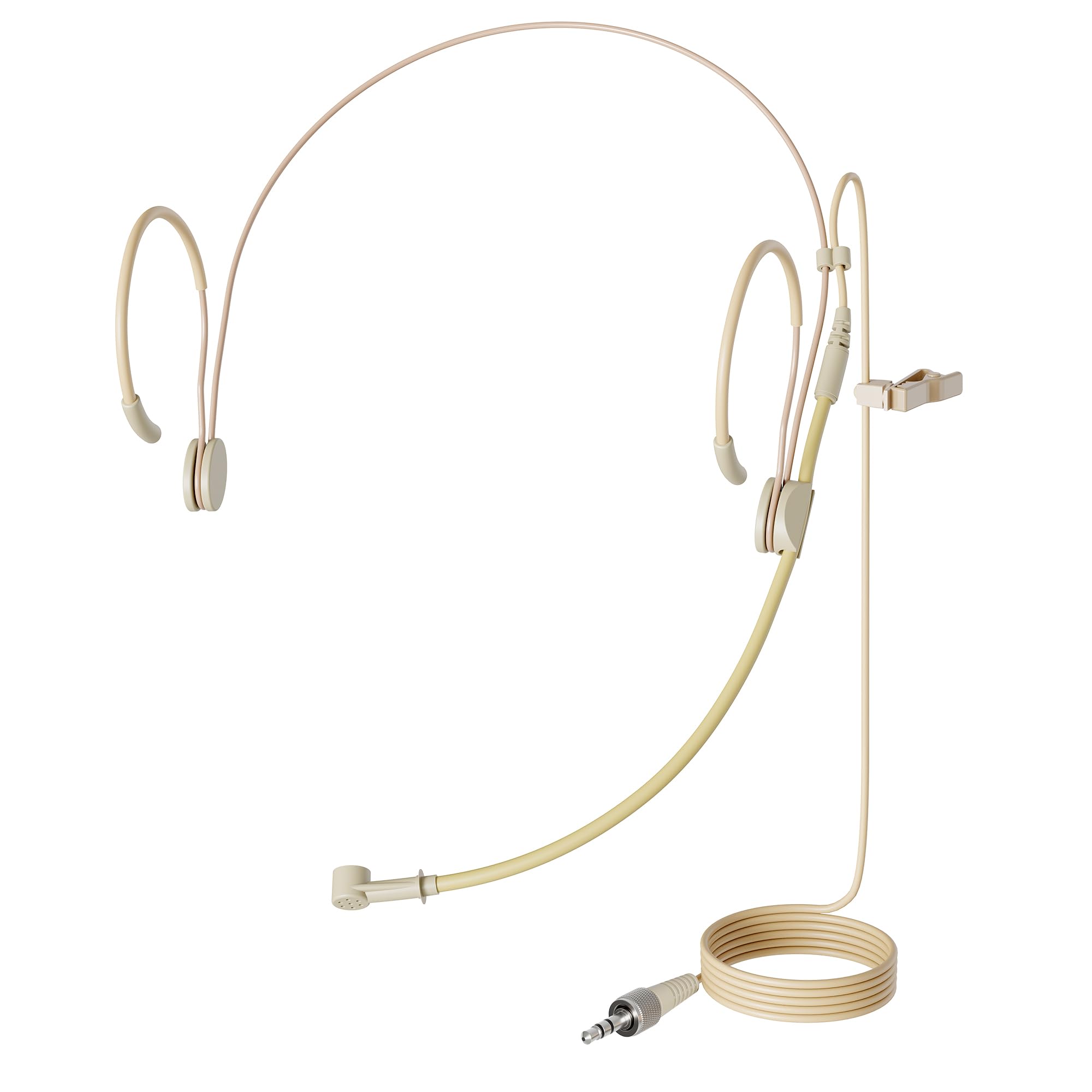 هدست اویر خطی JK MIC-J 069 میکروفون هد کرومی و قابل استفاده با سیستم میکروفن بی‌سیم Sennheiser - پلاگ 1/8 اینچ TRS قفل پیچ دار
