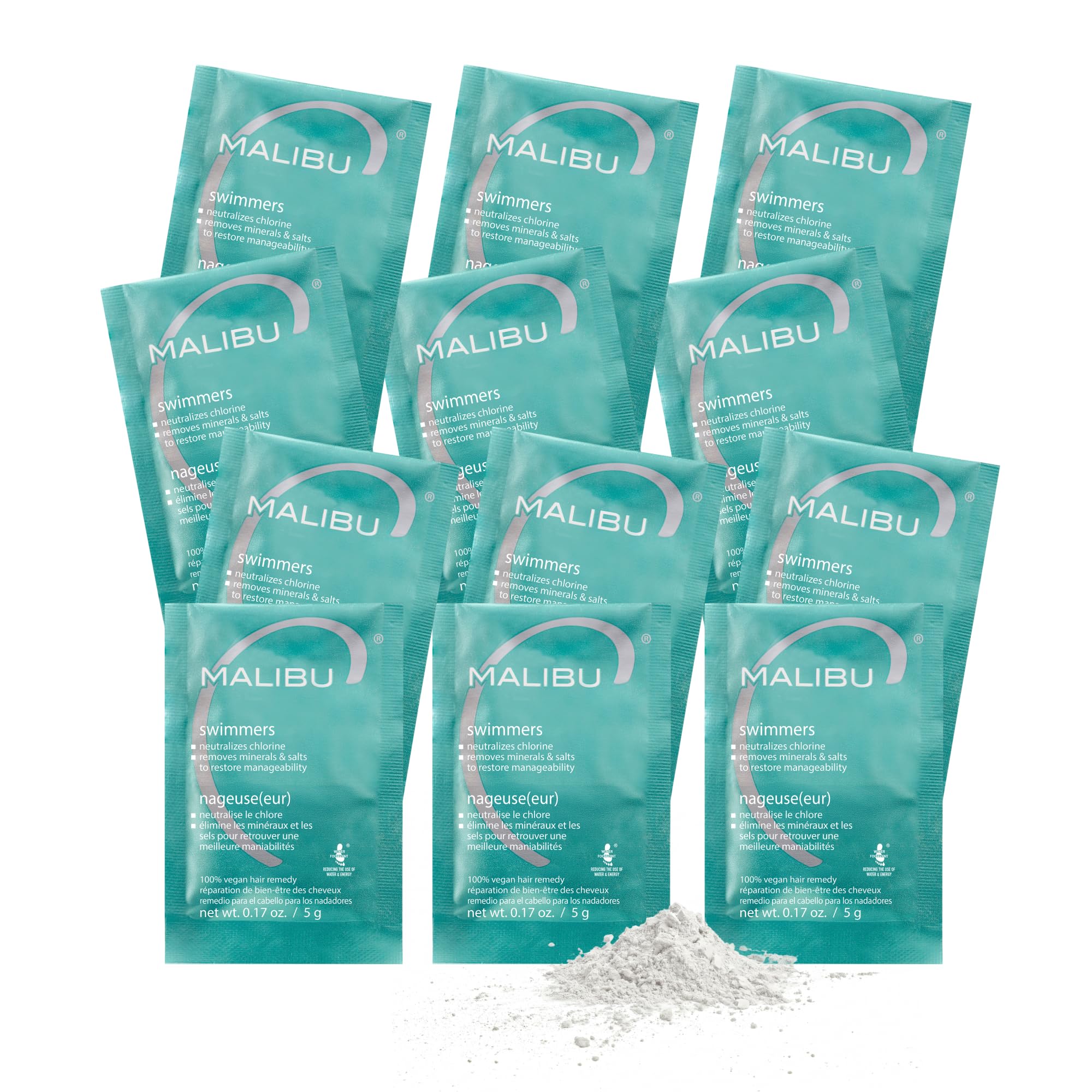 Malibu C Swimmers Wellness Hair Remedy Help Prevents and Protects Hair Discoloration from Chlorine and Pool Elements Hydrating Vitamin C Complex for Healthier Hair, 5 grams 12 Count Swimmers Wellness Remedy