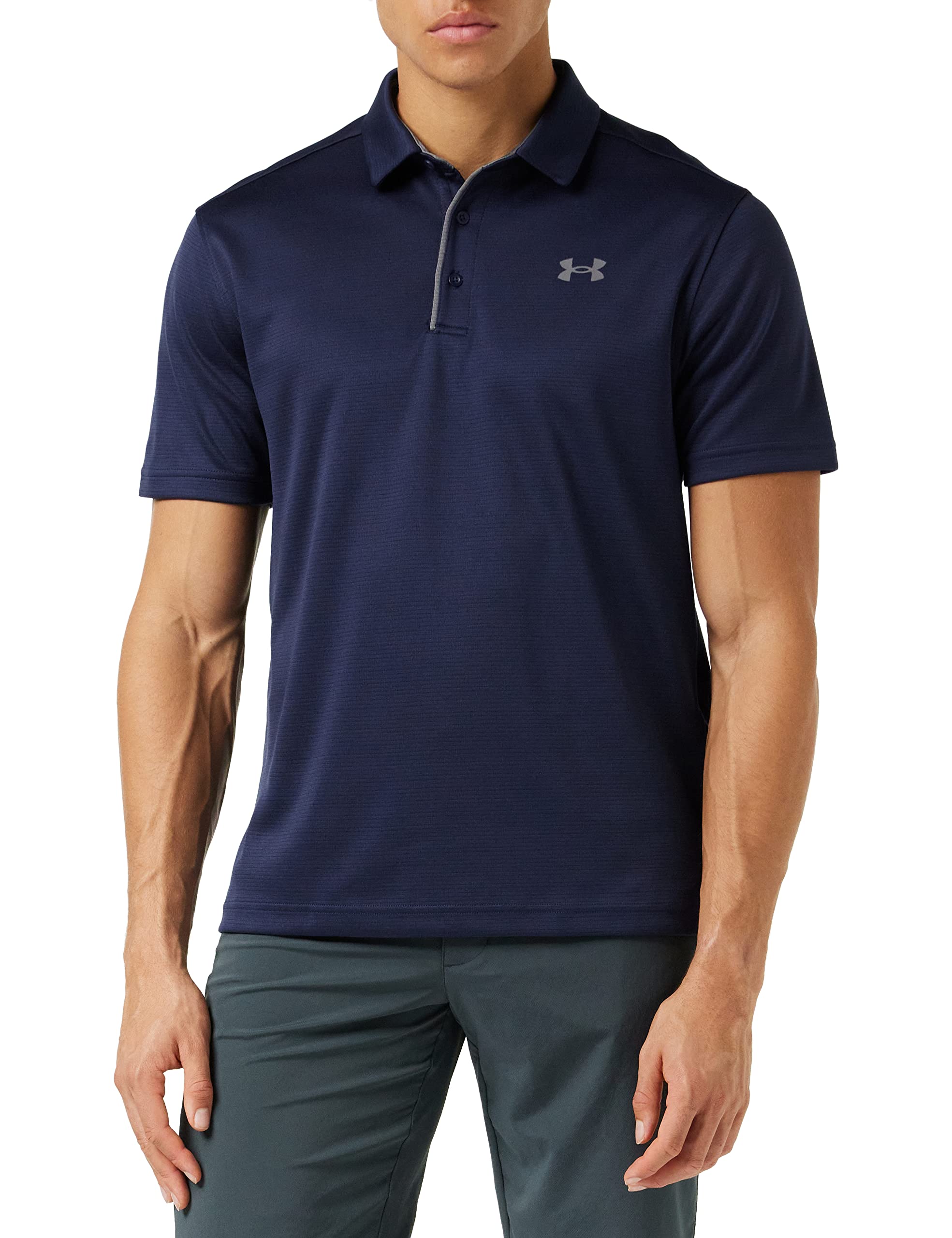 پایانه Polo زیر مردانه Armour Tech از Armour زیر- پوش مردانه در اندازه 3XL بلند نیمه شب (410)/ گرافیت