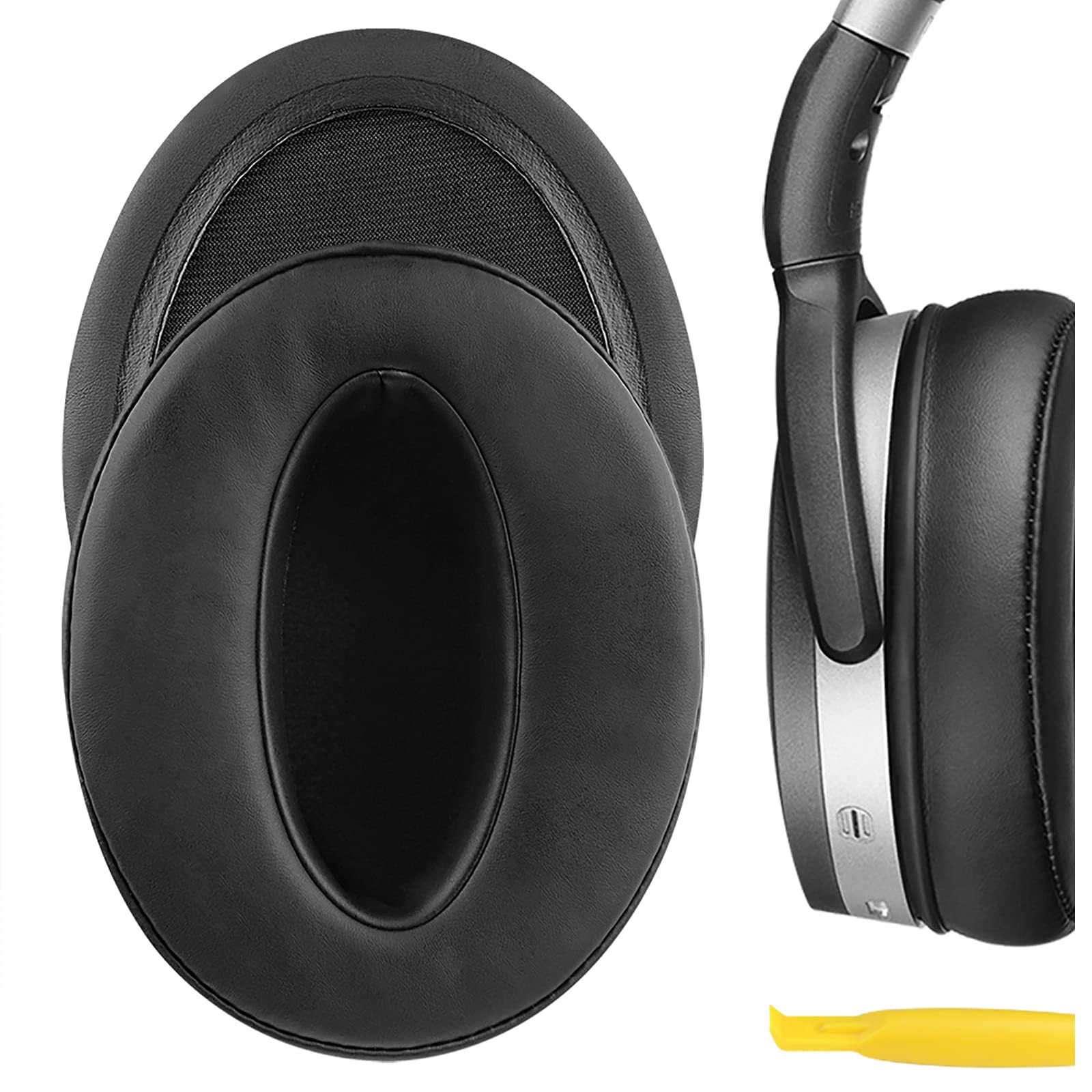 پد‌های گوشی نرم جایگزین Geekria QuickFit برای هدفون‌های Sennheiser HD 4.50BT/ 4.50BTNC/ 4.40BT/ 4.30G/ 4.20S/ 458BT/ 450/ 450BT/ 400S/ 350BT، با راهنمای ویدیو (سیاه)