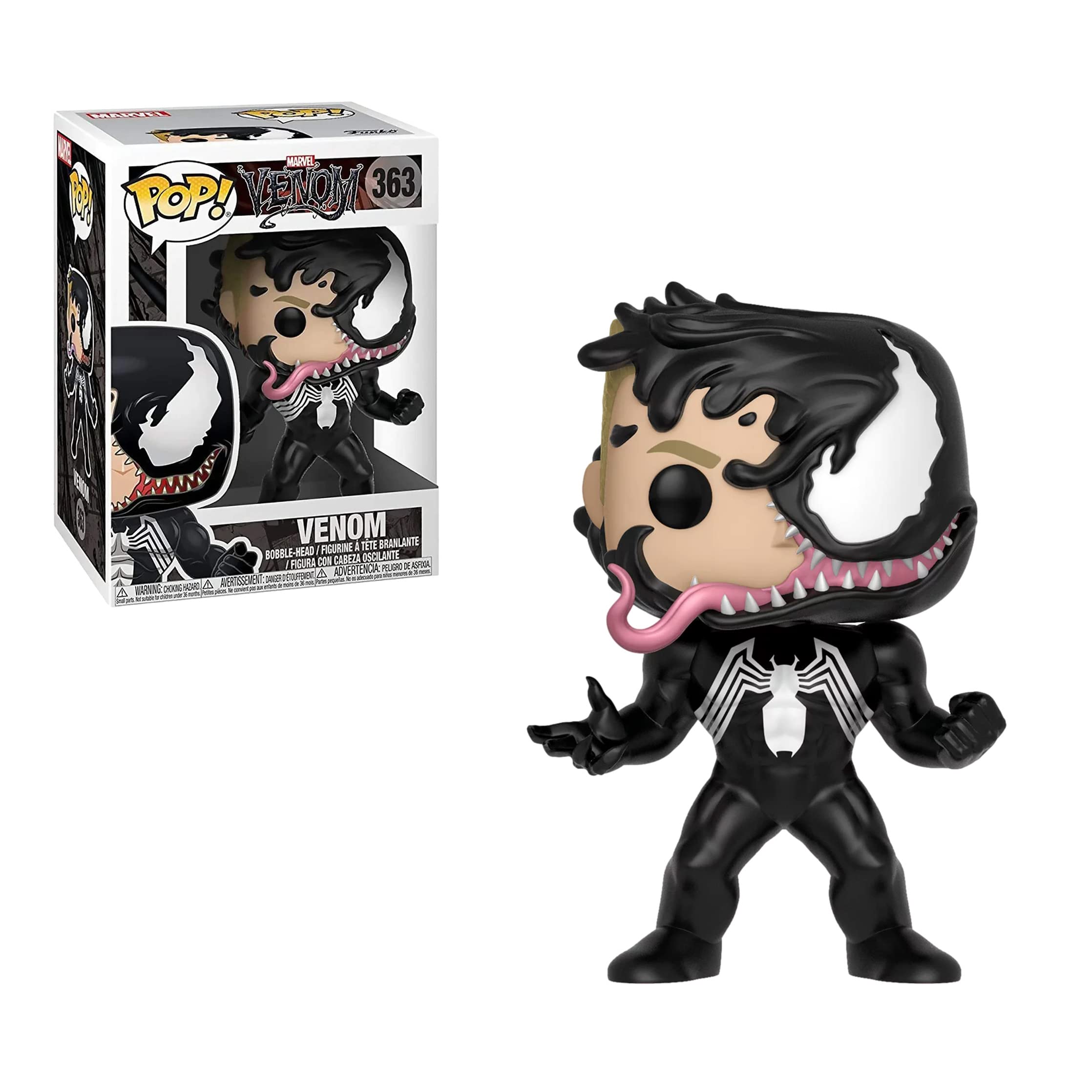 مجسمه وینیلی قابل جمع‌آوری Funko Pop! Bobble: Marvel: Marvel Venom: Venom Eddie Brock - ایده هدیه - کالای رسمی - اسباب بازی برای کودکان و بزرگسالان - طرفداران کتاب‌های کمیک - مدل مجسمه برای جمع‌آوران - رنگ‌های چندگانه استاندارد