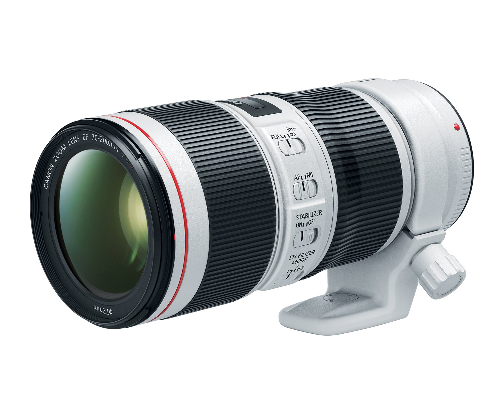 لنز کانن EF 70-200 میلیمتر f/4L IS II USM برای دوربین‌های دیجیتال کانن SLR، سفید