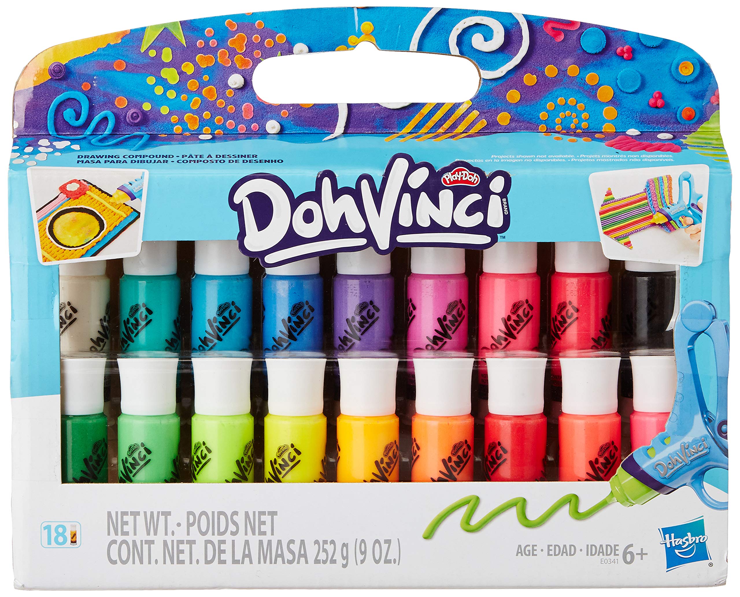 مجموعه ترکیبی ترسیمی Hasbro Play-Doh DohVinci - بسته 18 تایی