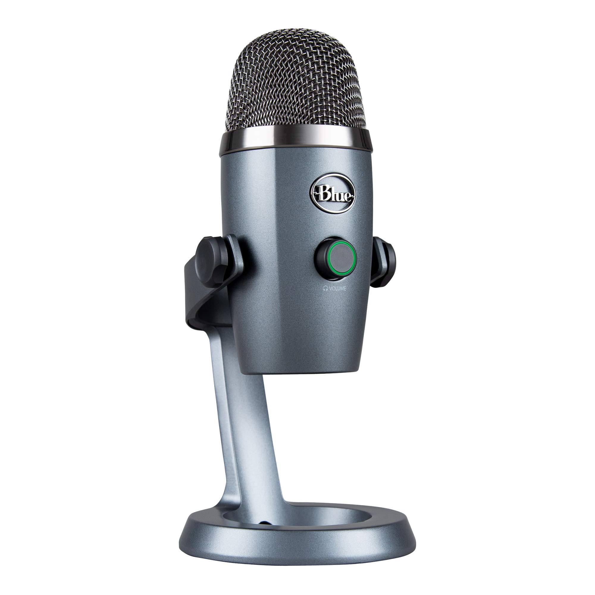 میکروفون USB پریمیوم Blue Yeti Nano برای کامپیوتر، مک، بازی، ضبط، استریمینگ، پادکستینگ، میکروفون کاندنسر با افکت‌های صدای VO!CE، کاردیوید و امنی، مانیتورینگ بدون تاخیر - سایه خاکستری گری یتی نانو