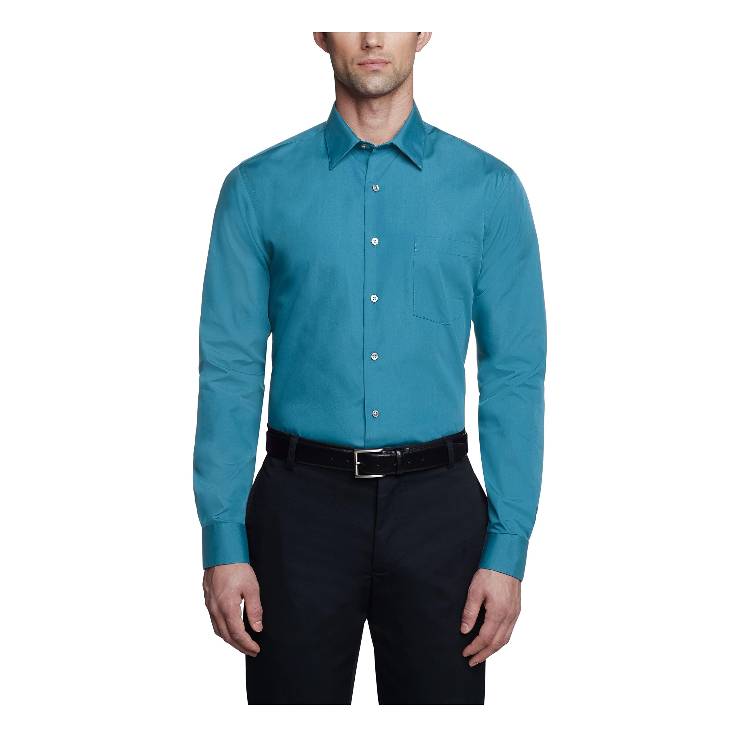 پیراهن مردانه ون هوزن VH Fit Sateen Solid Regular Fit (پکی) L به رنگ دریای عمیق