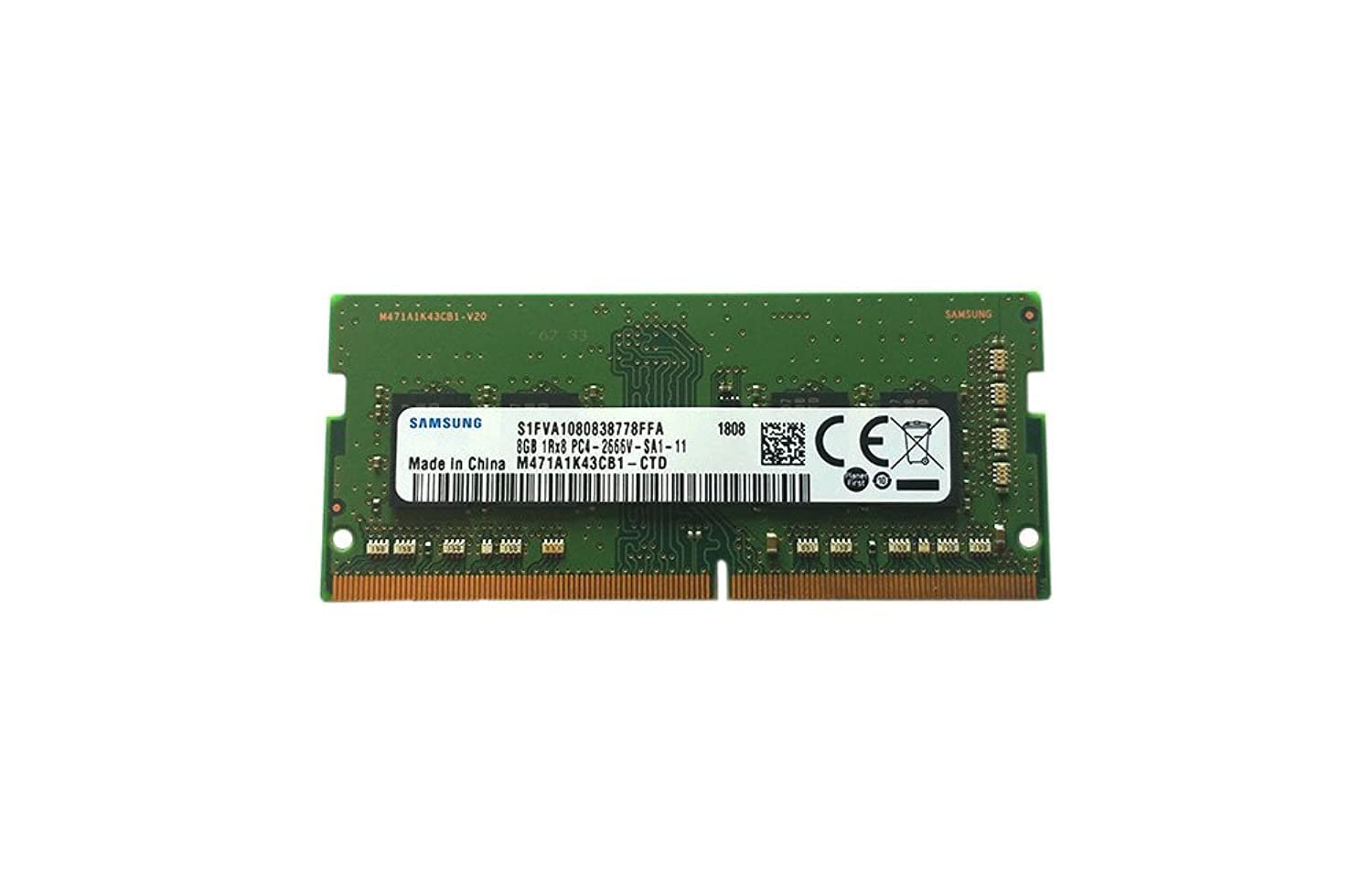 ماژول حافظه RAM لپ تاپ 8 گیگابایت DDR4 PC4-21300، 2666MHZ، 260 پین SODIMM، ولتاژ 1.2 ولت، CL 19 سامسونگ M471A1K43CB1-CTD