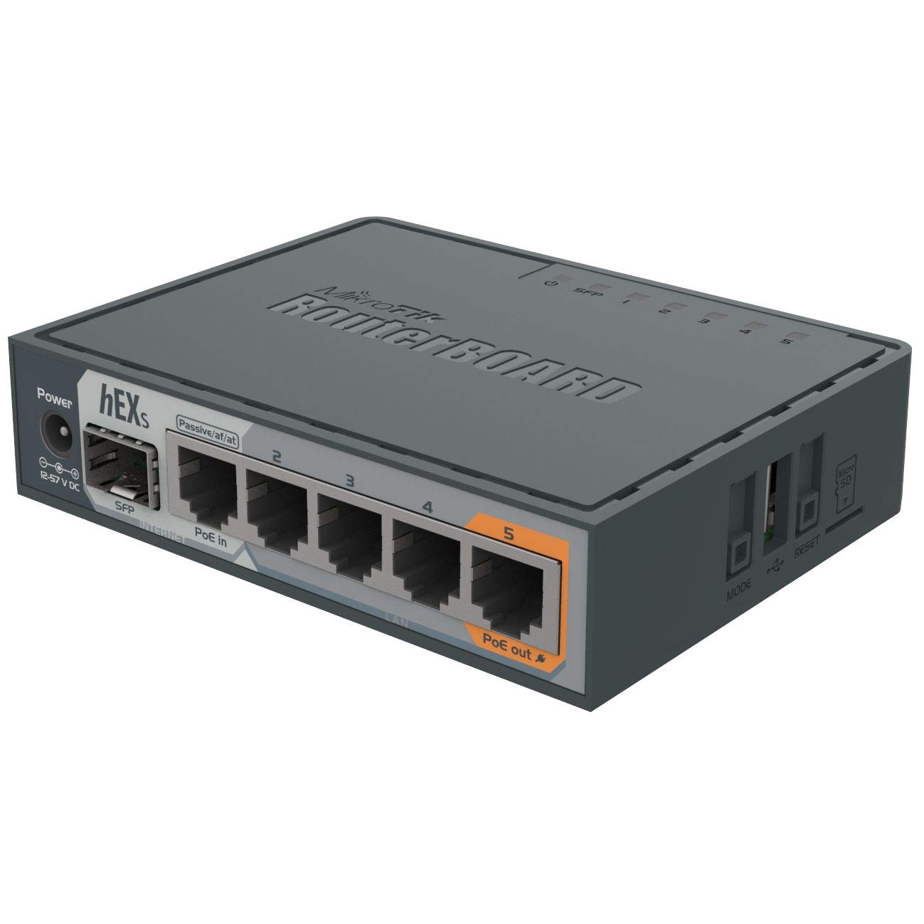 رابرد میکروتیک hEX S روتر گیگابیت اترنت با پورت SFP (RB760iGS)