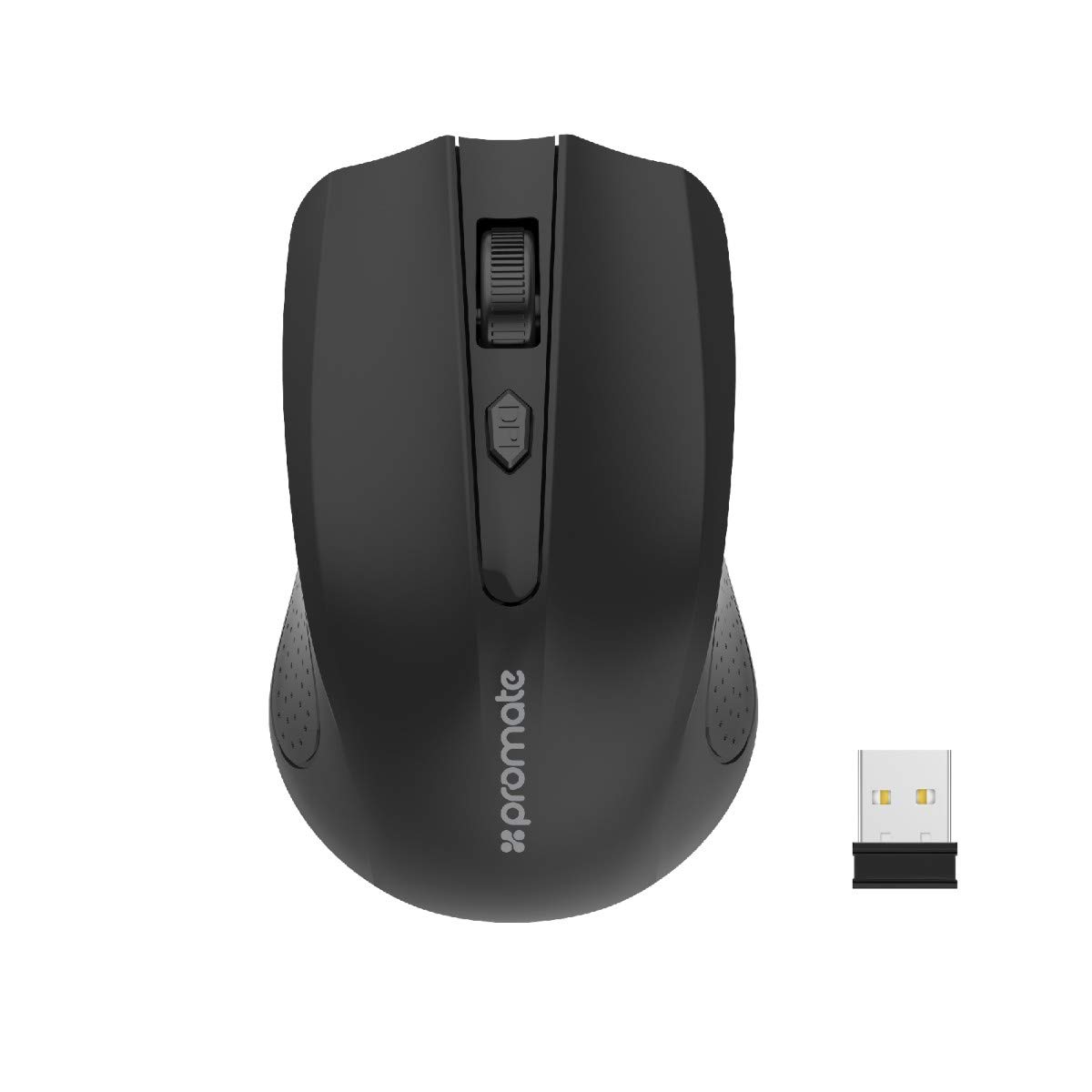 ماوس بی‌سیم اپتیکال قابل حمل 2.4 گیگاهرتزی پرومیت با گیرنده نانو USB، فاصله کاری 10 متر، قابلیت خوابیدن خودکار و 3 سطح تنظیم‌پذیر DPI، مدل Clix 8، رنگ مشکی