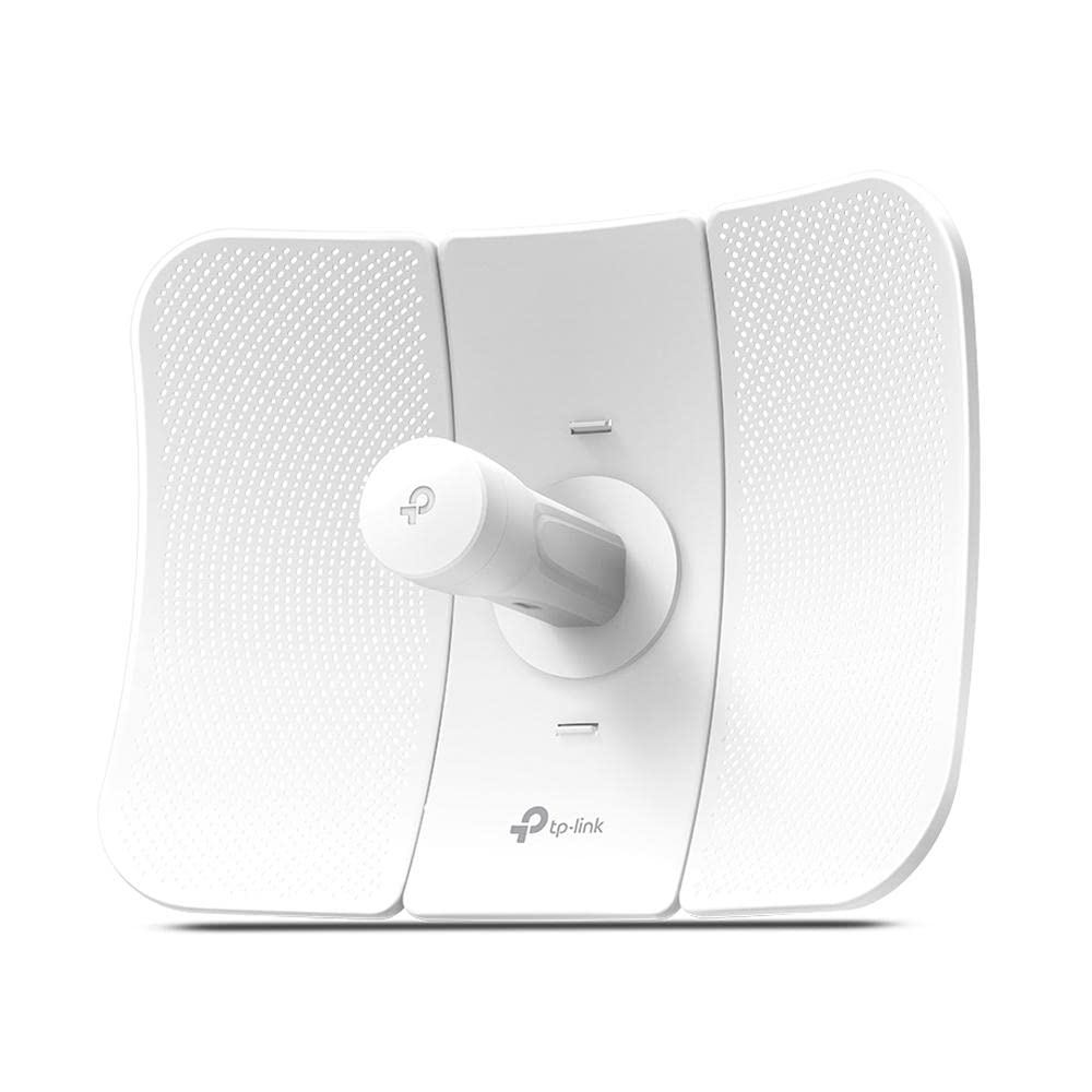 دستگاه فرستنده-گیرنده بی‌سیم پرقدرت TP-Link CPE610، با سرعت 300 مگابیت بر ثانیه در فرکانس 5 گیگاهرتز، استانداردهای 802.11N/A، دو آنتن جهتی 23 دسیبل، پشتیبانی از POE فعال، رنگ سفید