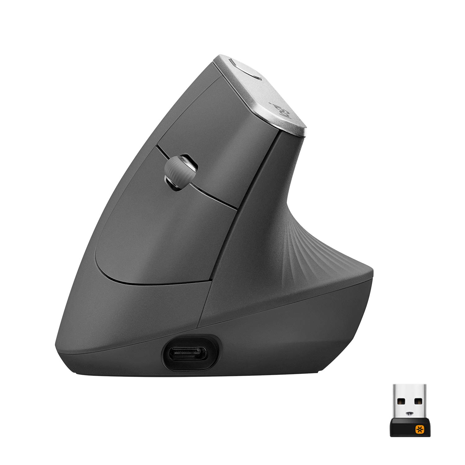 موشواره بی‌سیم عمودی Logitech MX - طراحی ارگونومیک پیشرفته کشش عضله را کاهش می‌دهد، کنترل و انتقال محتوا بین ۳ کامپیوتر ویندوز و اپل (بلوتوث یا USB)، شارژدهی، گرافیت