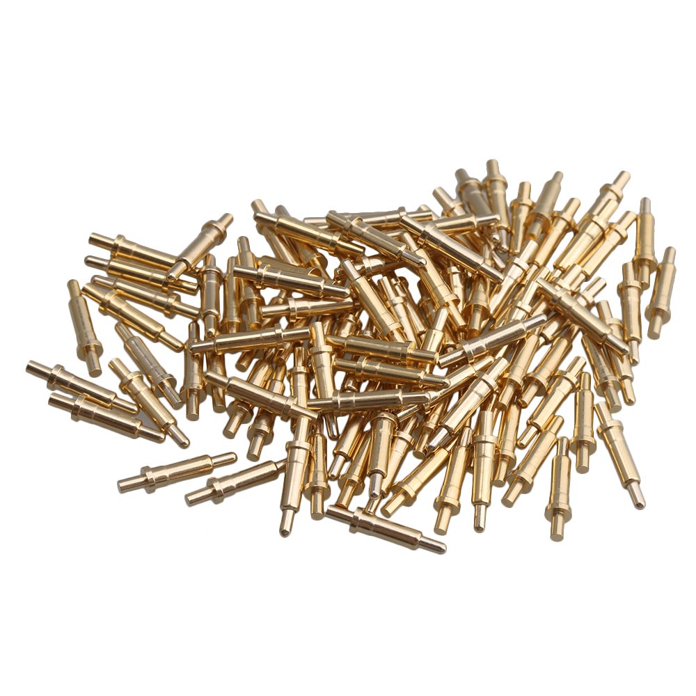 تست کردن تست  پروب Spring Loaded طلا پوشیده شده 100 عدد Yibuy  Thimble Pogo پین 2mm پین