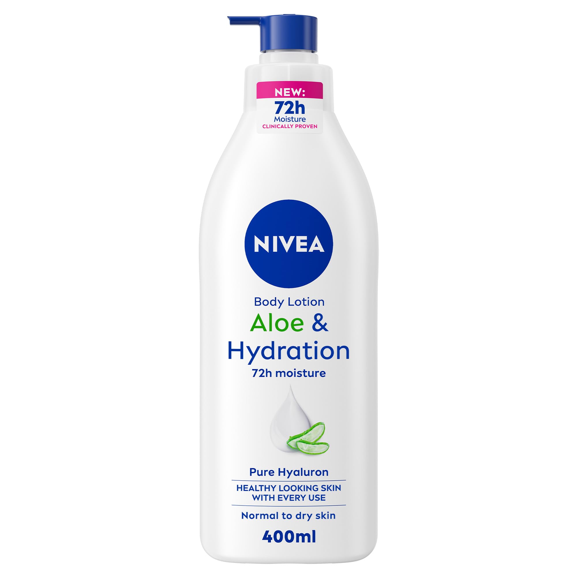لوسیون بدن NIVEA برای پوست نرمال تا خشک، الوئه و نرم‌کننده، مراقبت کامل 5 در 1، با سرم مرطوب‌کننده عمیق، مرطوب کننده تازه‌کننده 72 ساعته، ۴۰۰ میلی‌لیتر