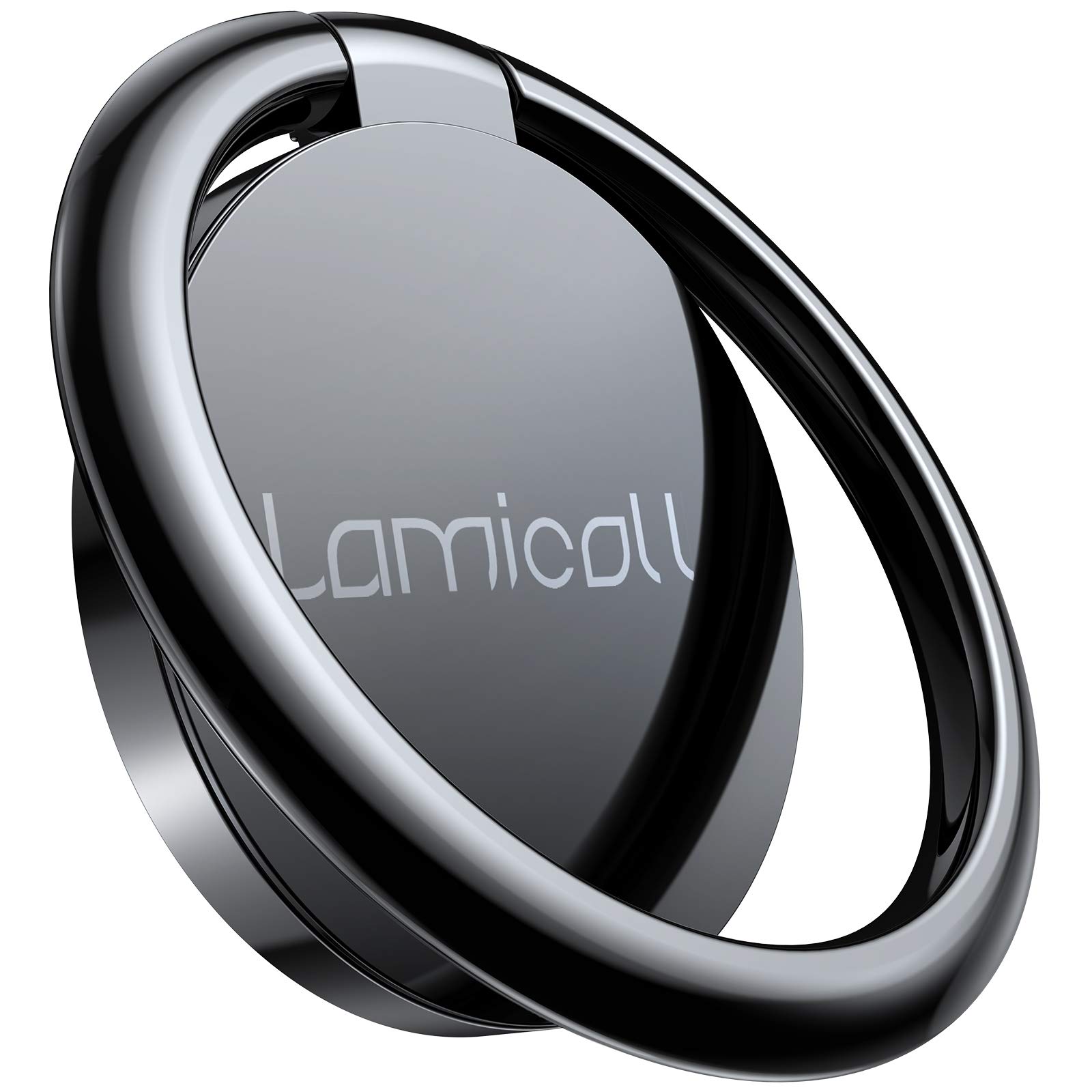 پایه حلقه انگشت، نگهدارنده تلفن همراه Lamicall: نگهدارنده گوشی یکپارچه کرینگ کامپیوتری سازگار با گلکسی S25 S24 S23 S22 S21، آیفون ۱۷ ۱۶ ۱۵ ۱۴ ۱۳ ۱۲ ۱۱ پرو ماکس، تمام گوشی های اندروید - مشکی